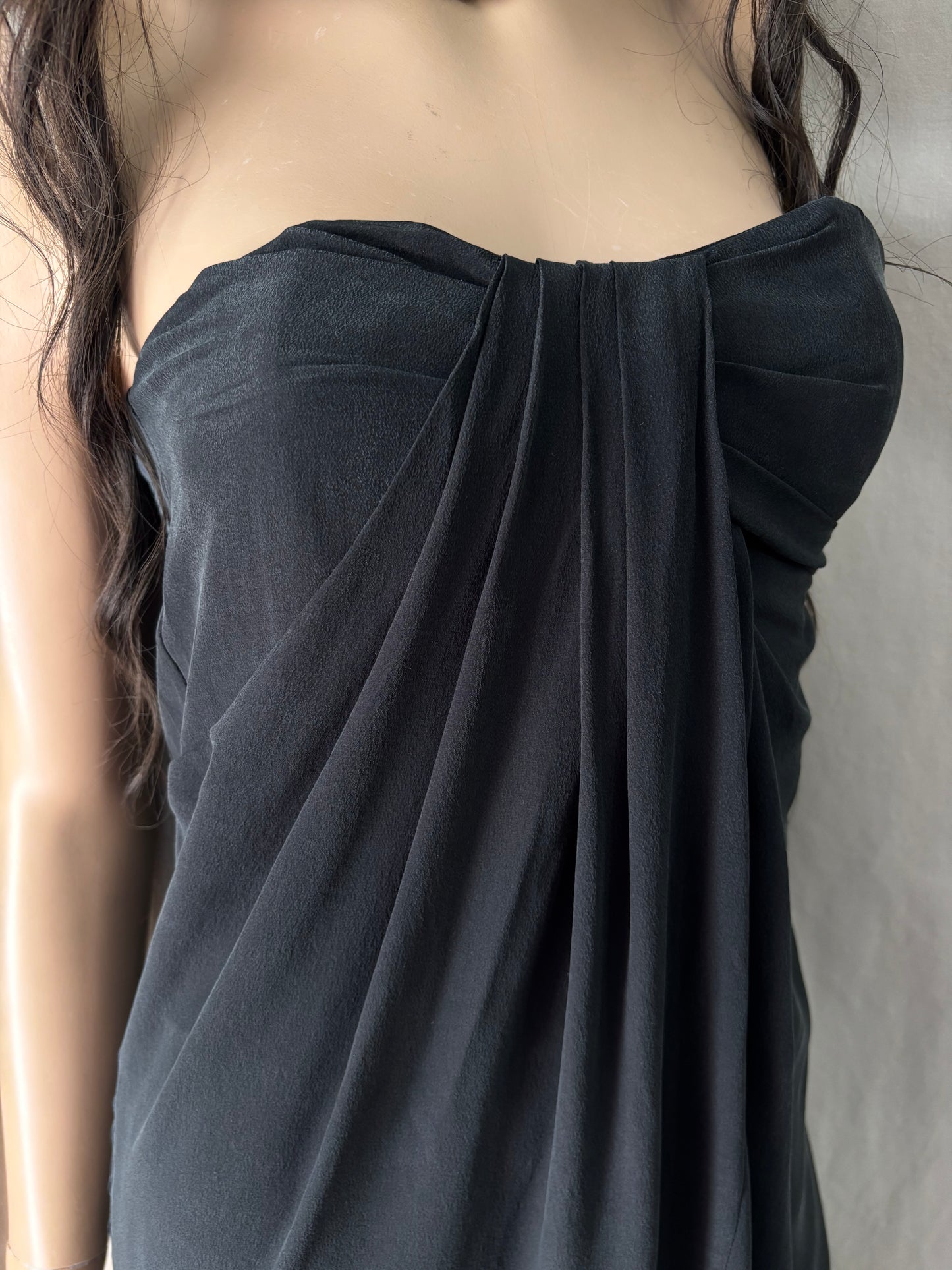 Les petites - Robe noire en soie – robe longue élégante femme – taille S