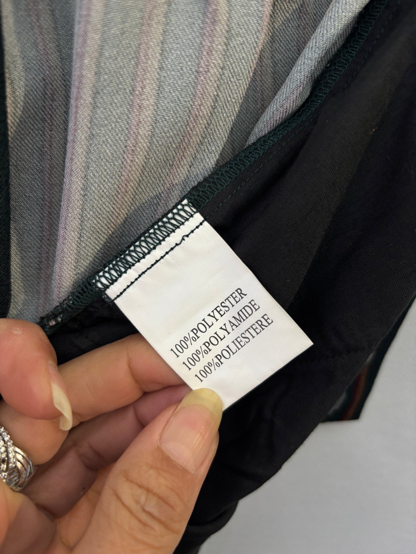 Marailise - Pantalon rayé – vert profond & bordeaux – coupe élégante - Taille 1
