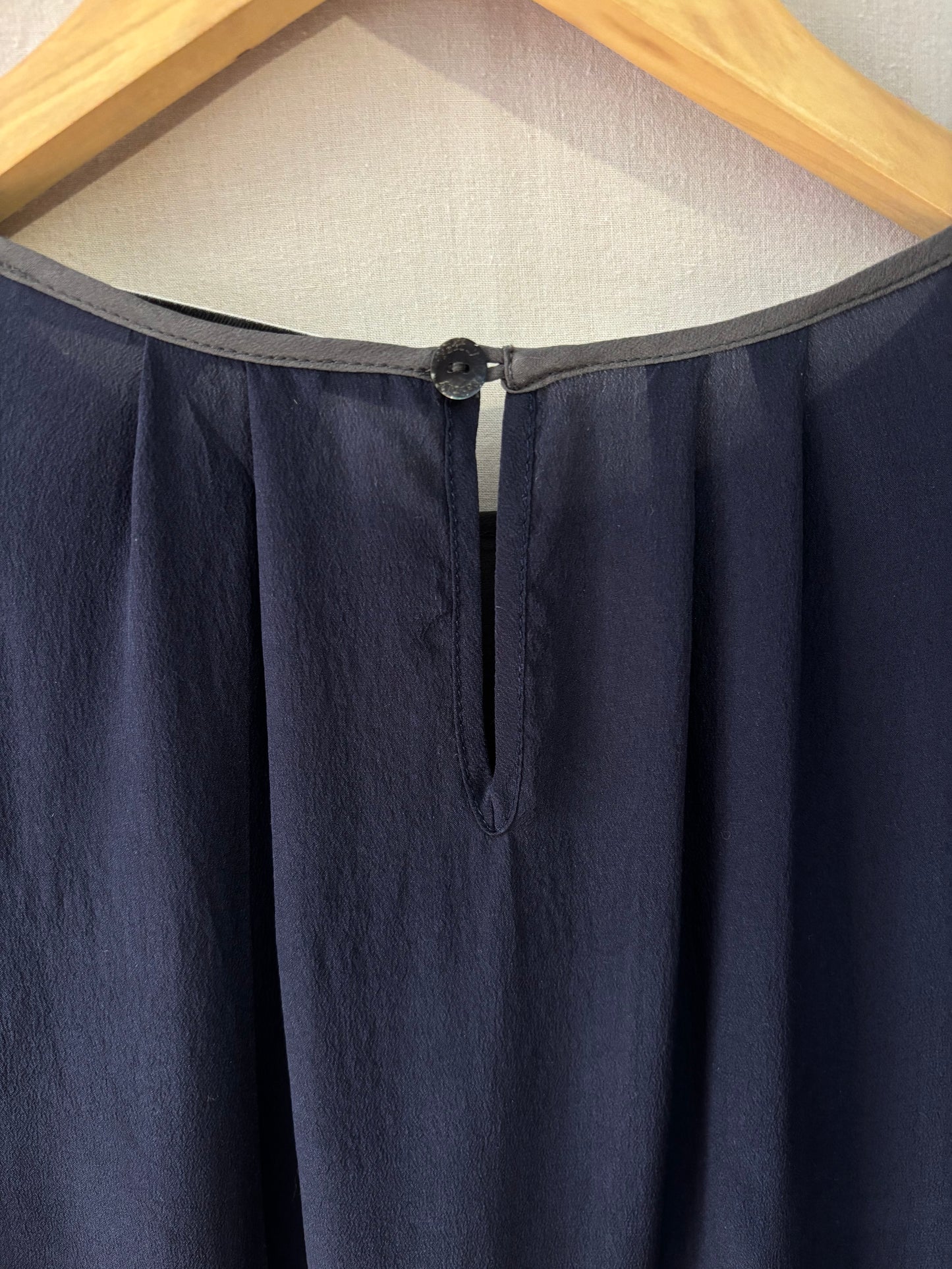 Fairly - Blouse en soie bleu marine - Taille 40