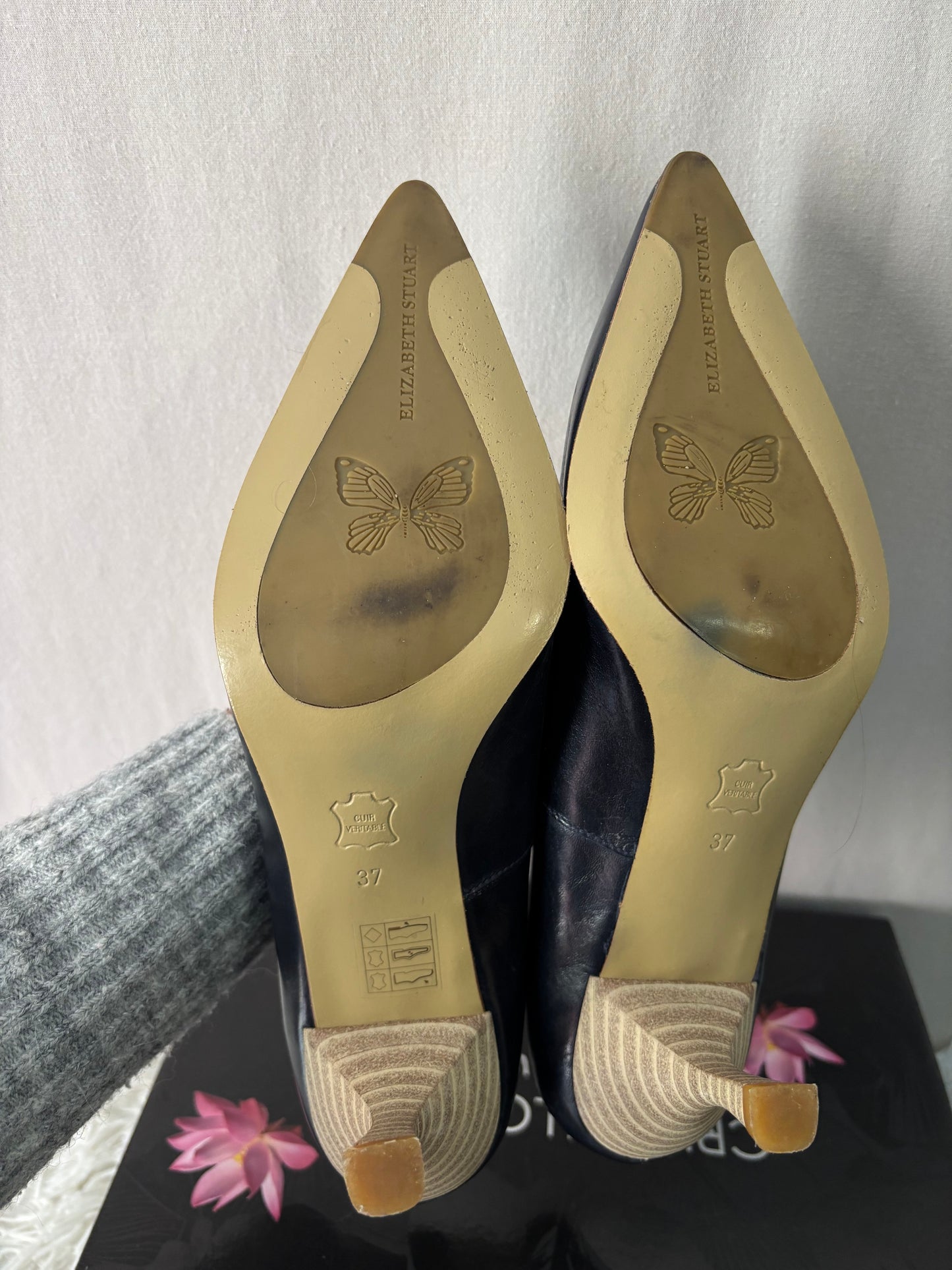 Elisabeth Stuart - Escarpins en cuir noir élégants – intemporels chic - Taille 37