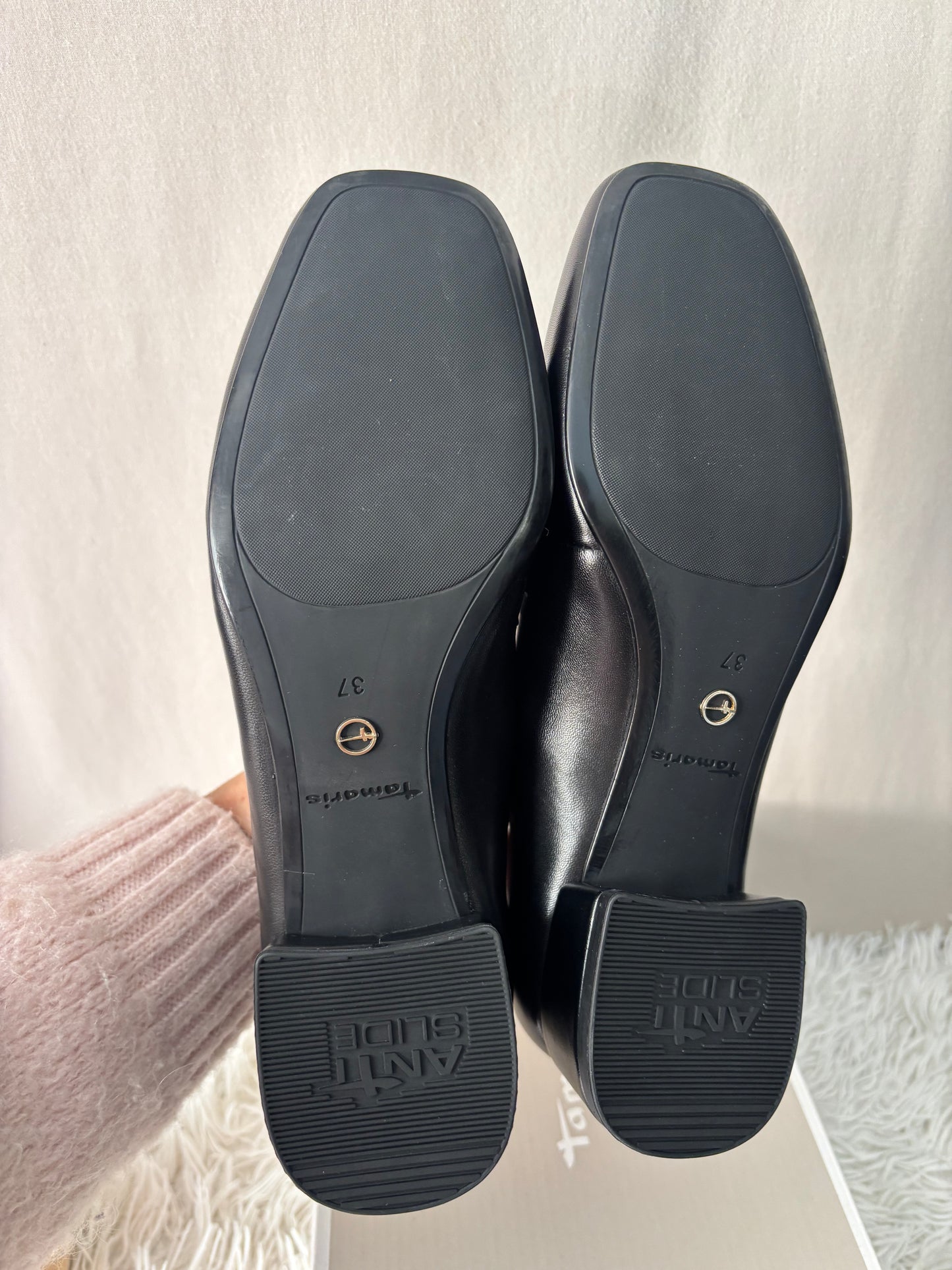 Tamaris - Mocassins en cuir noir - taille 37 – élégance & confort