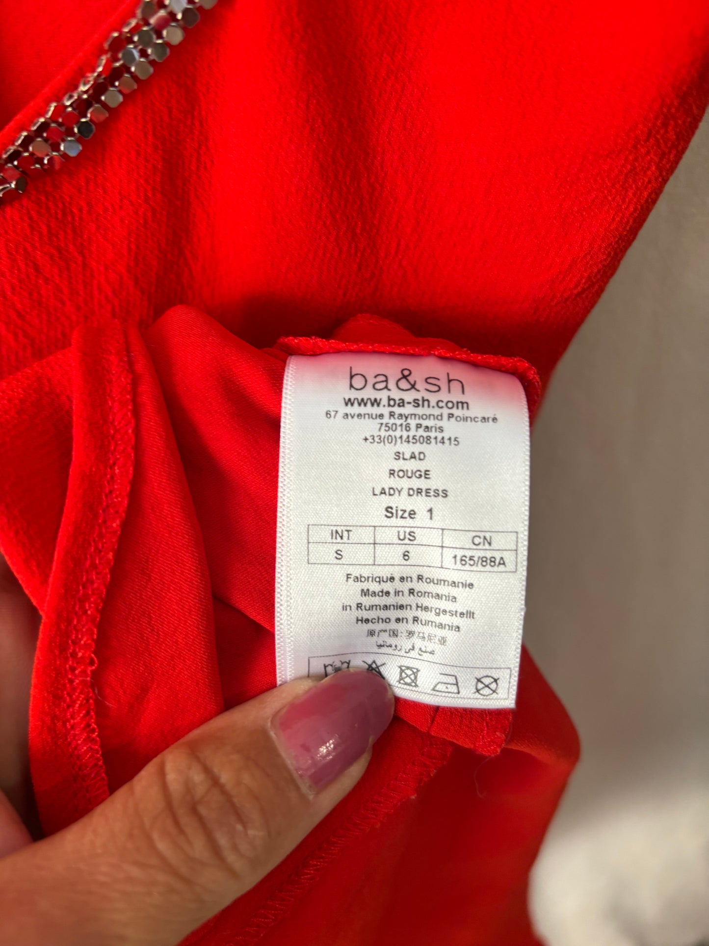 Robe Bash rouge dos nu – Taille 1 – Élégante & fluide femme