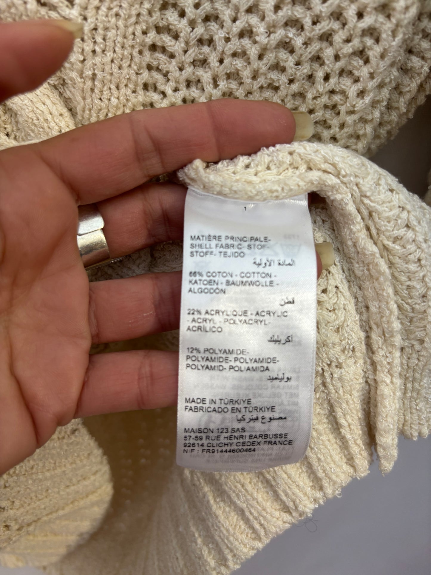 Maison 123 - 🤍 Pull col V torsadé – Taille S