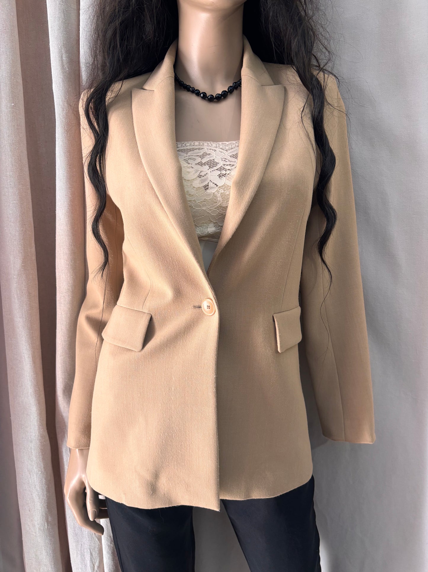Maje - Veste blazer beige – veste élégante femme - taille 36