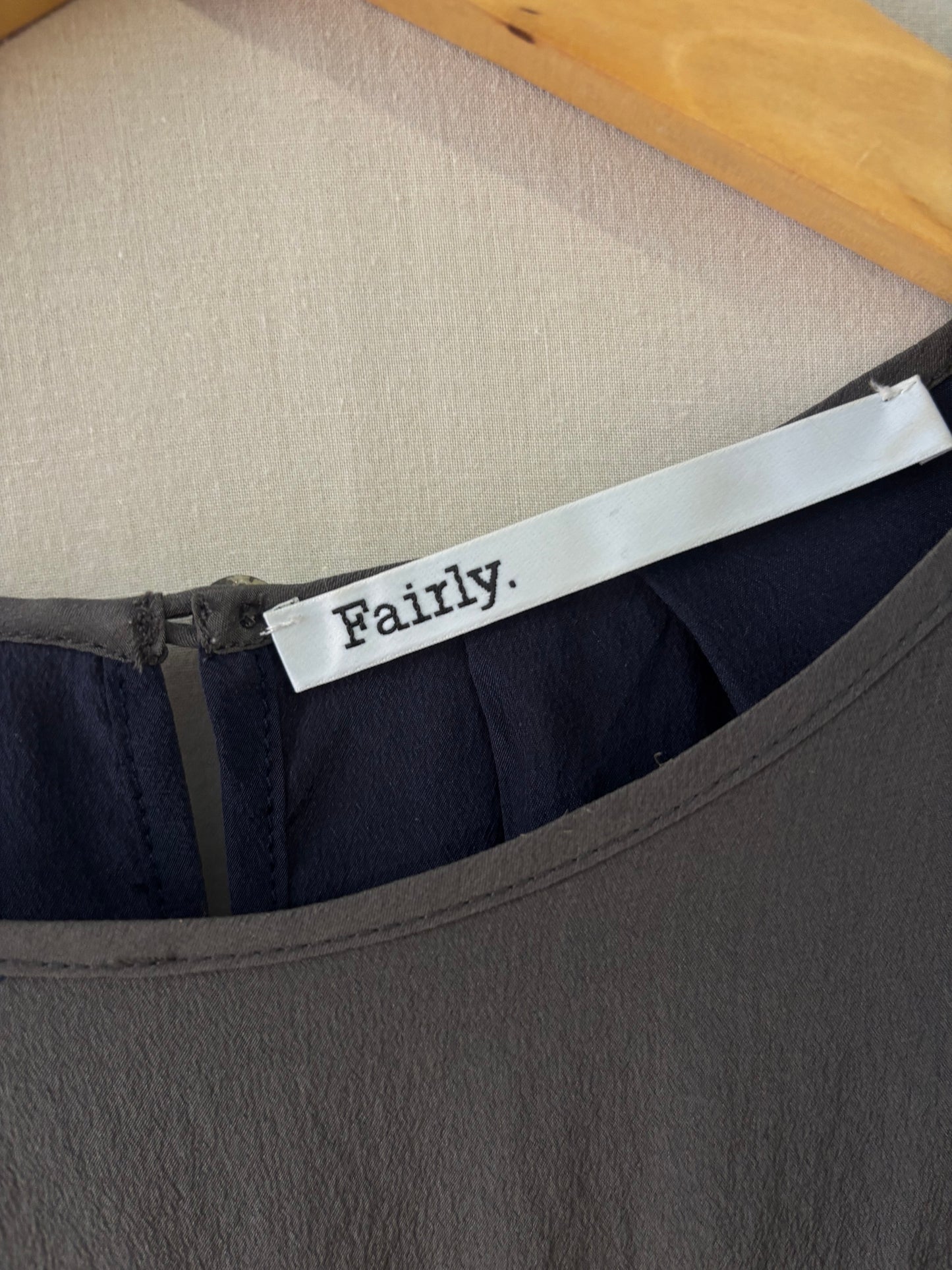 Fairly - Blouse en soie bleu marine - Taille 40