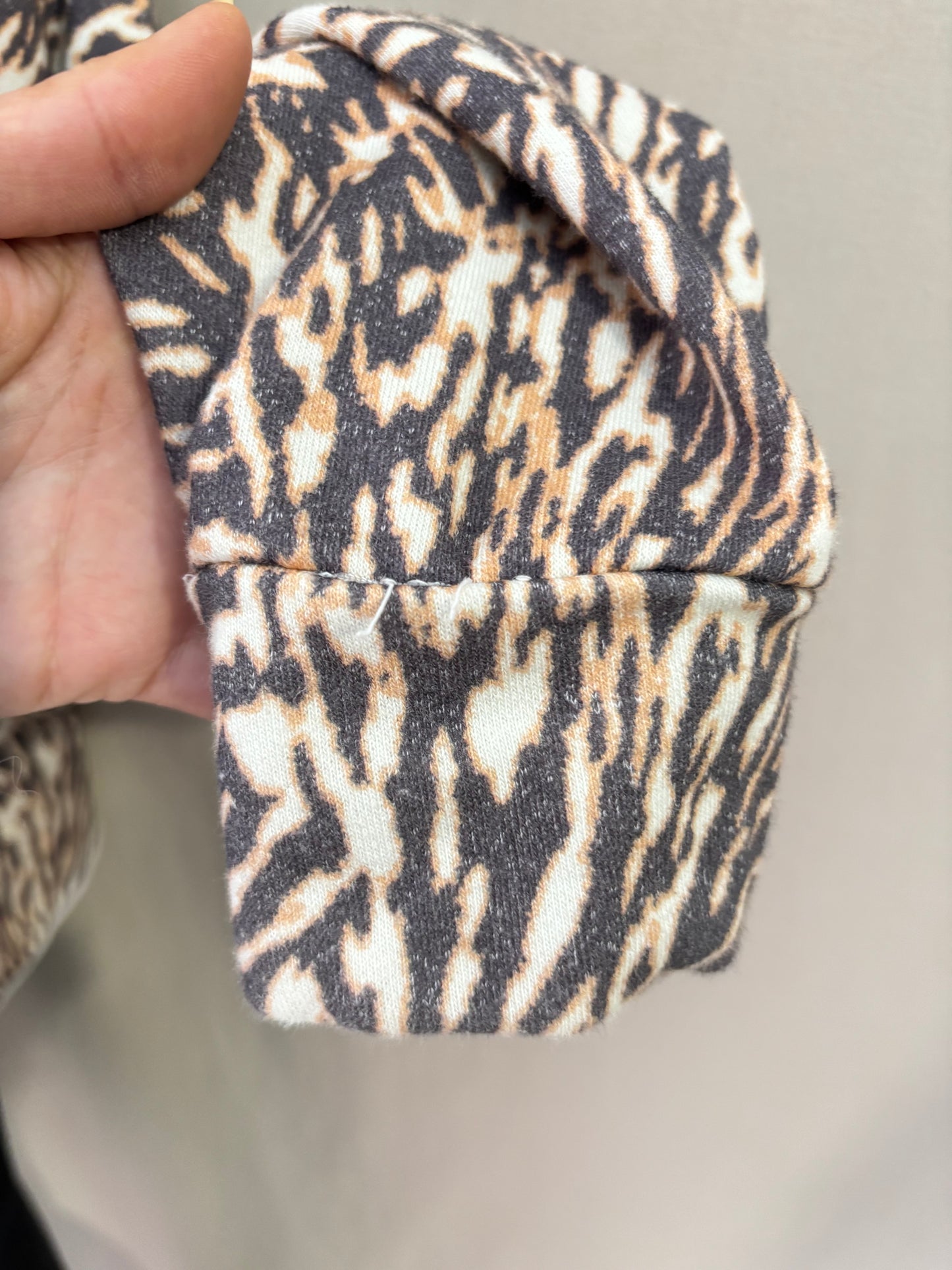 Set fashion - Haut motif animal beige et marron - coupe ample – coton - Taille 42