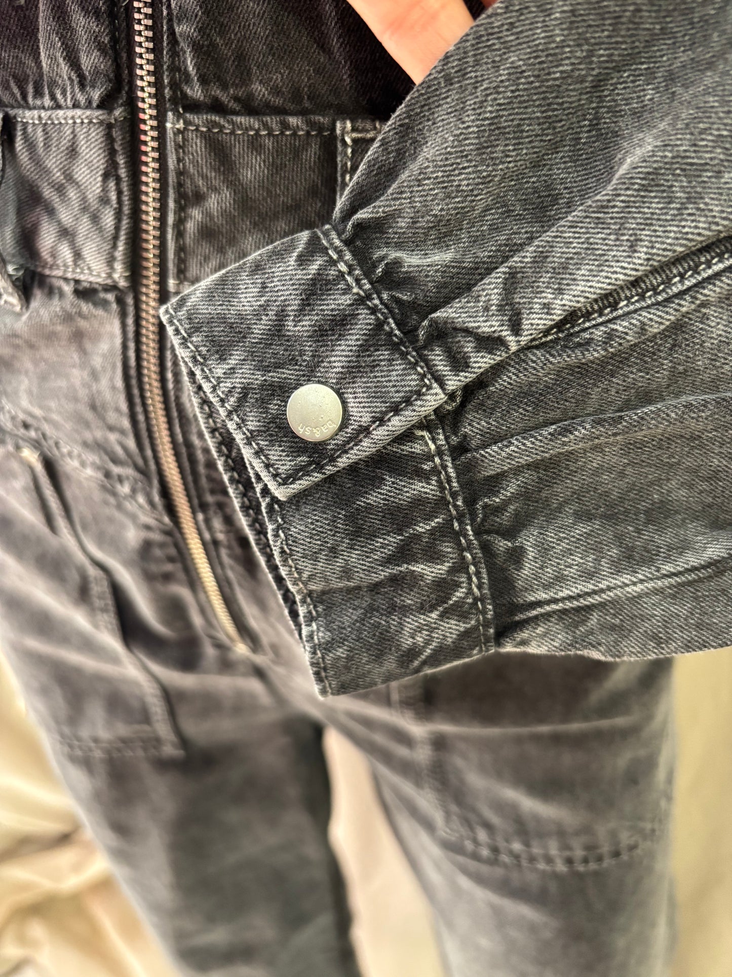 Ba&sh - Combinaison denim gris- modèle Dova – style chic – taille 0