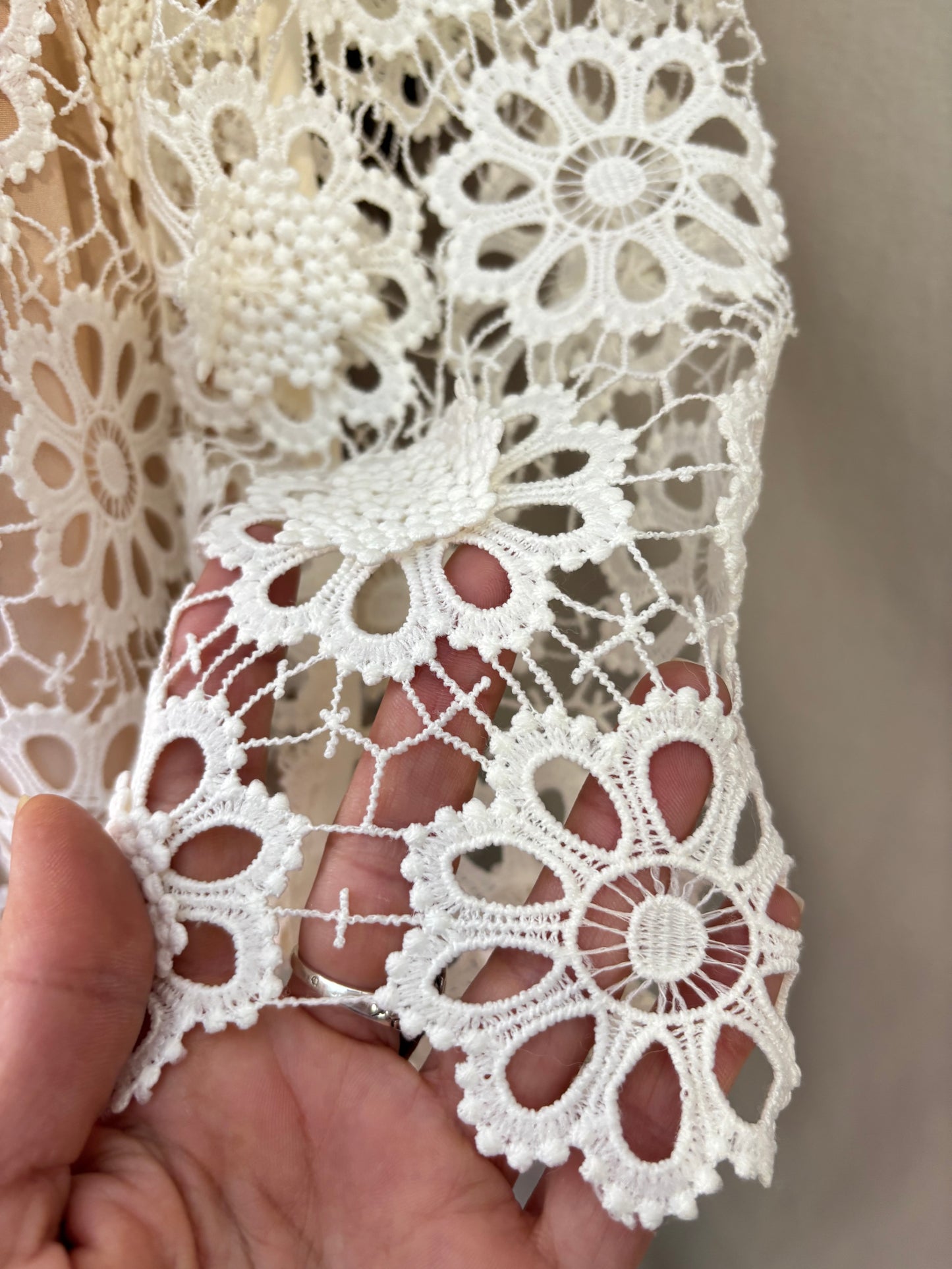 See U soon - Blouse en dentelle fleurie écrue –  style bohème chic - Taille 1