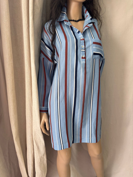 Suncoo - Robe chemise - Robe chemise rayée bleue – Coupe fluide élégante - Taille 1