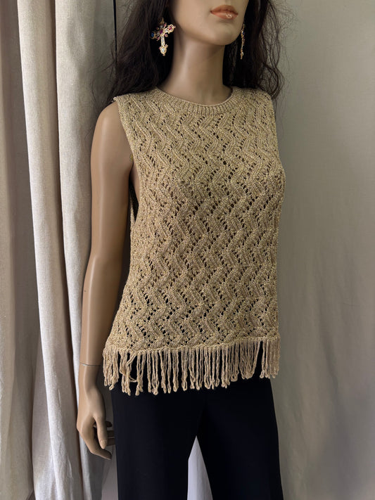Zara - Haut maille ajourée à franges – Taille XL