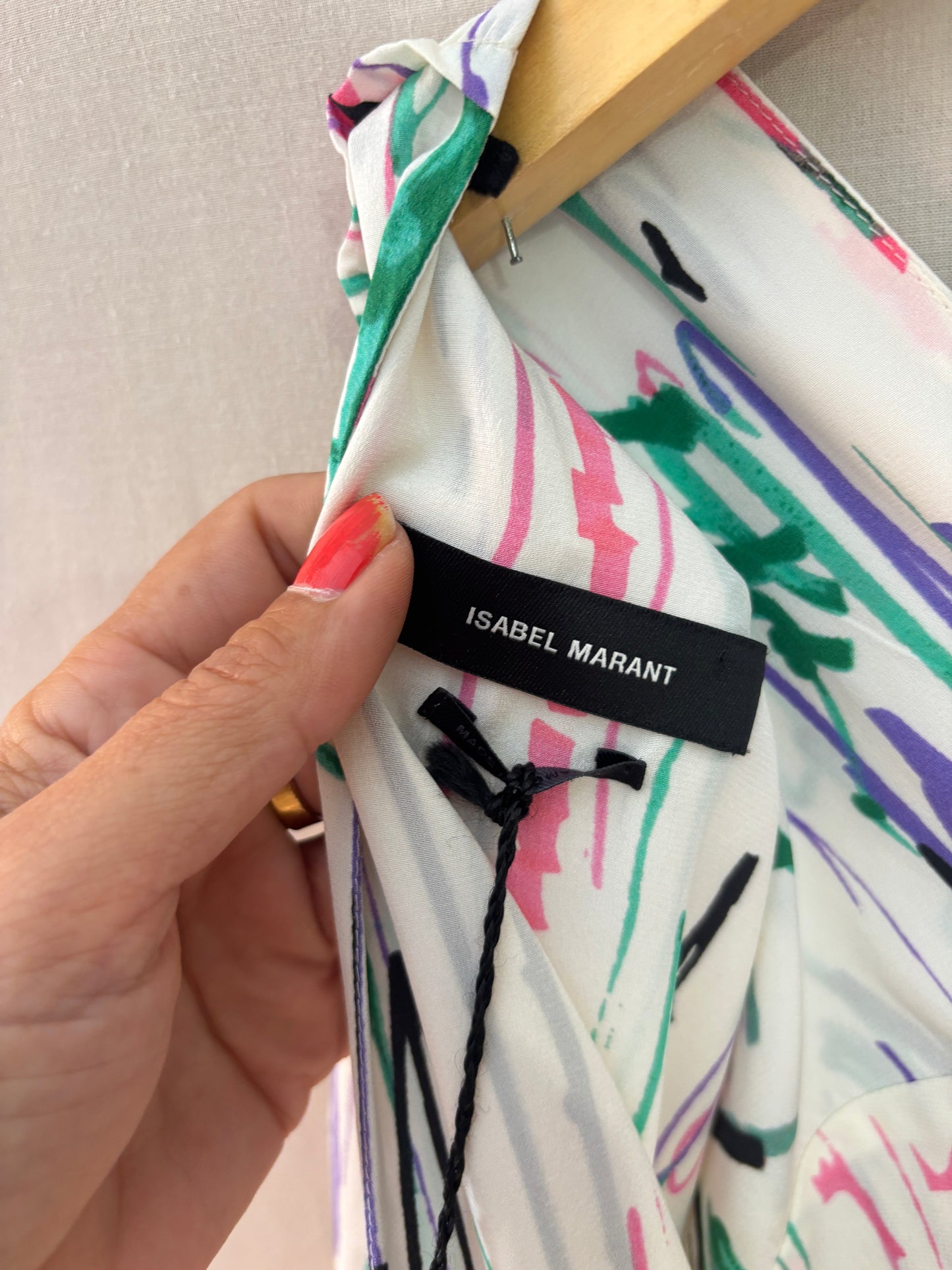 Isabel Marant – Robe Arodie en soie imprimée neuve avec étiquette – T36