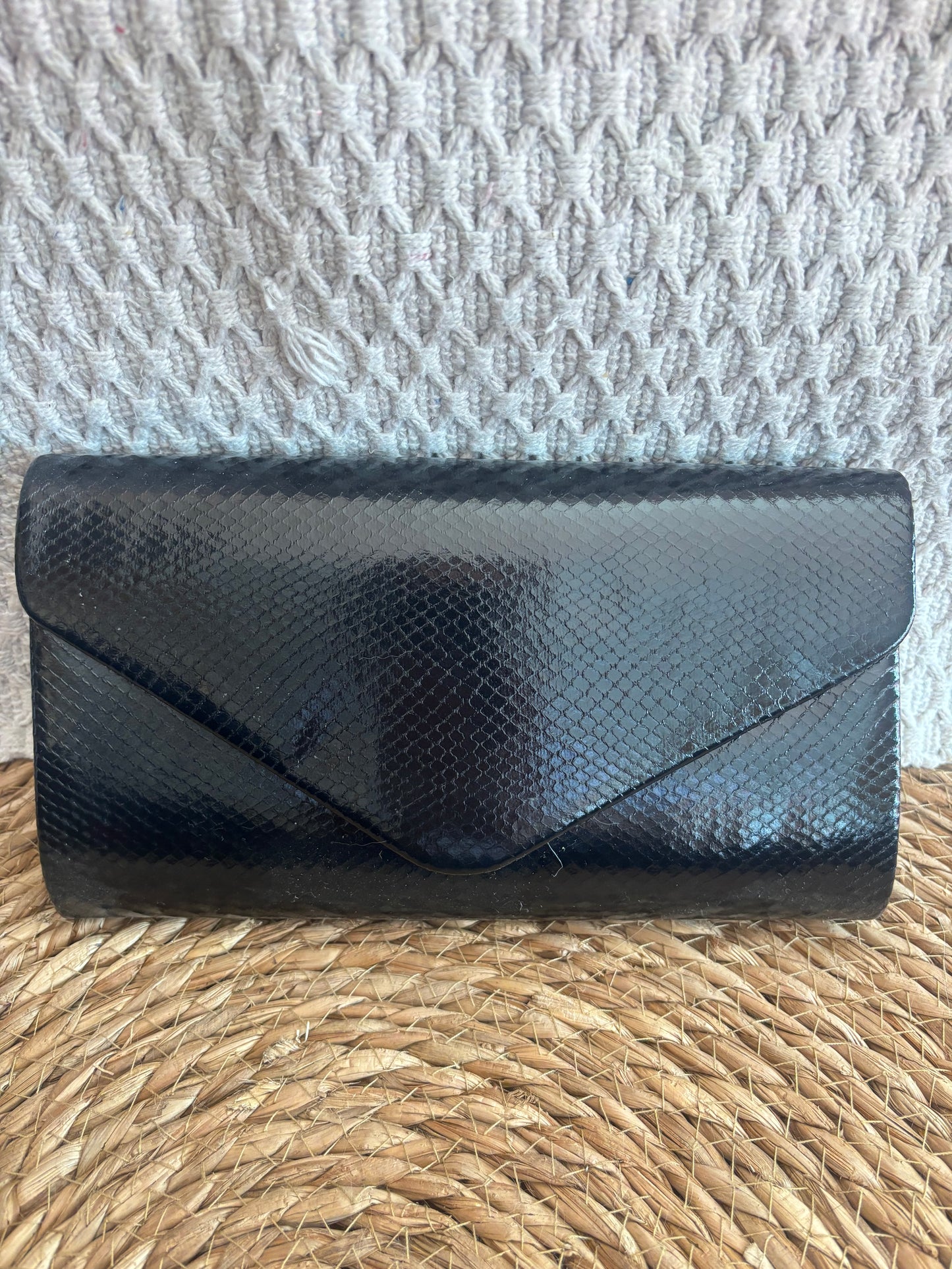 Pochette Tamaris noire effet python brillant neuve avec étiquette