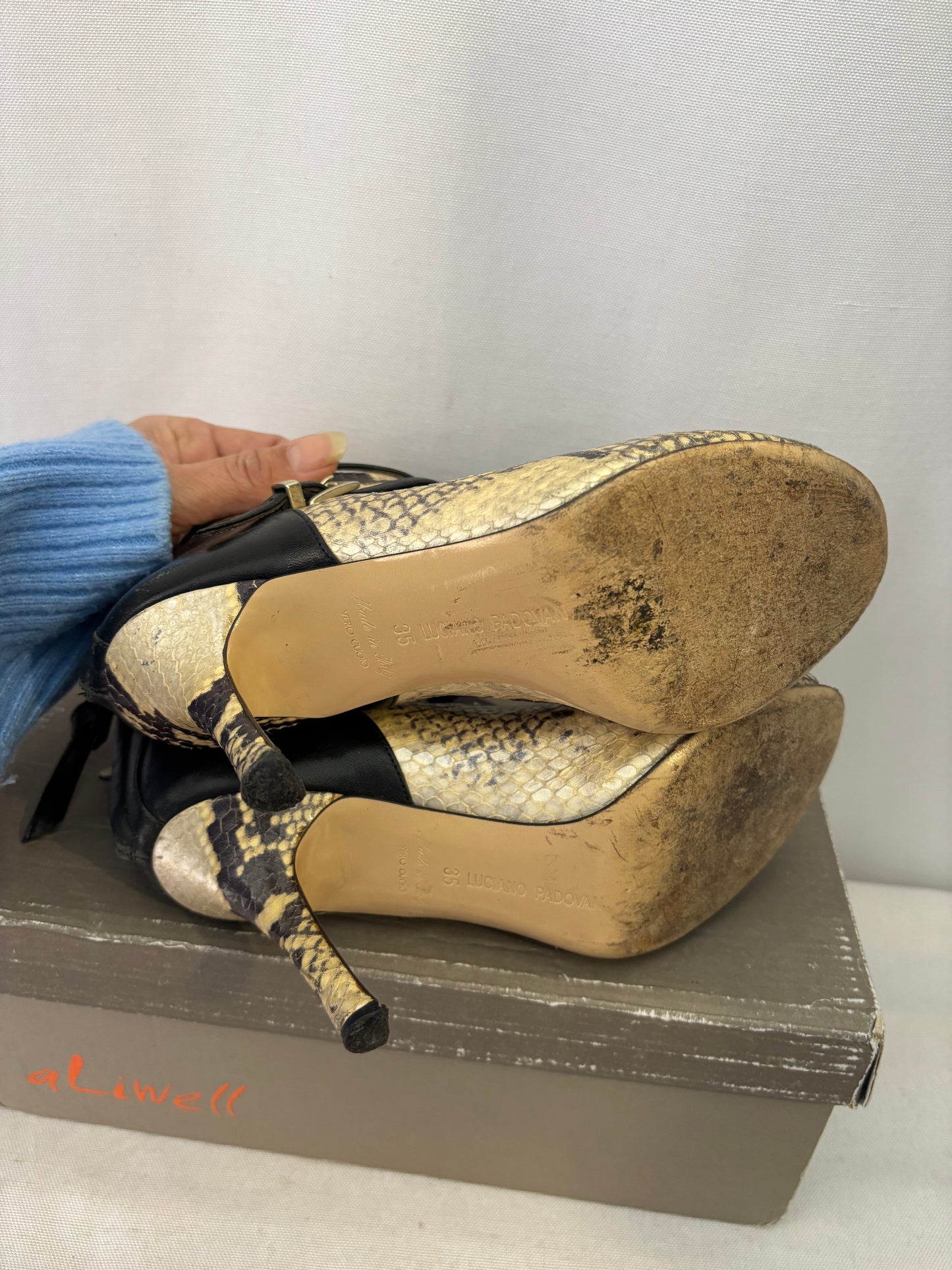 Luciano Padovan -✨ Bottines ouvertes python – Taille 35