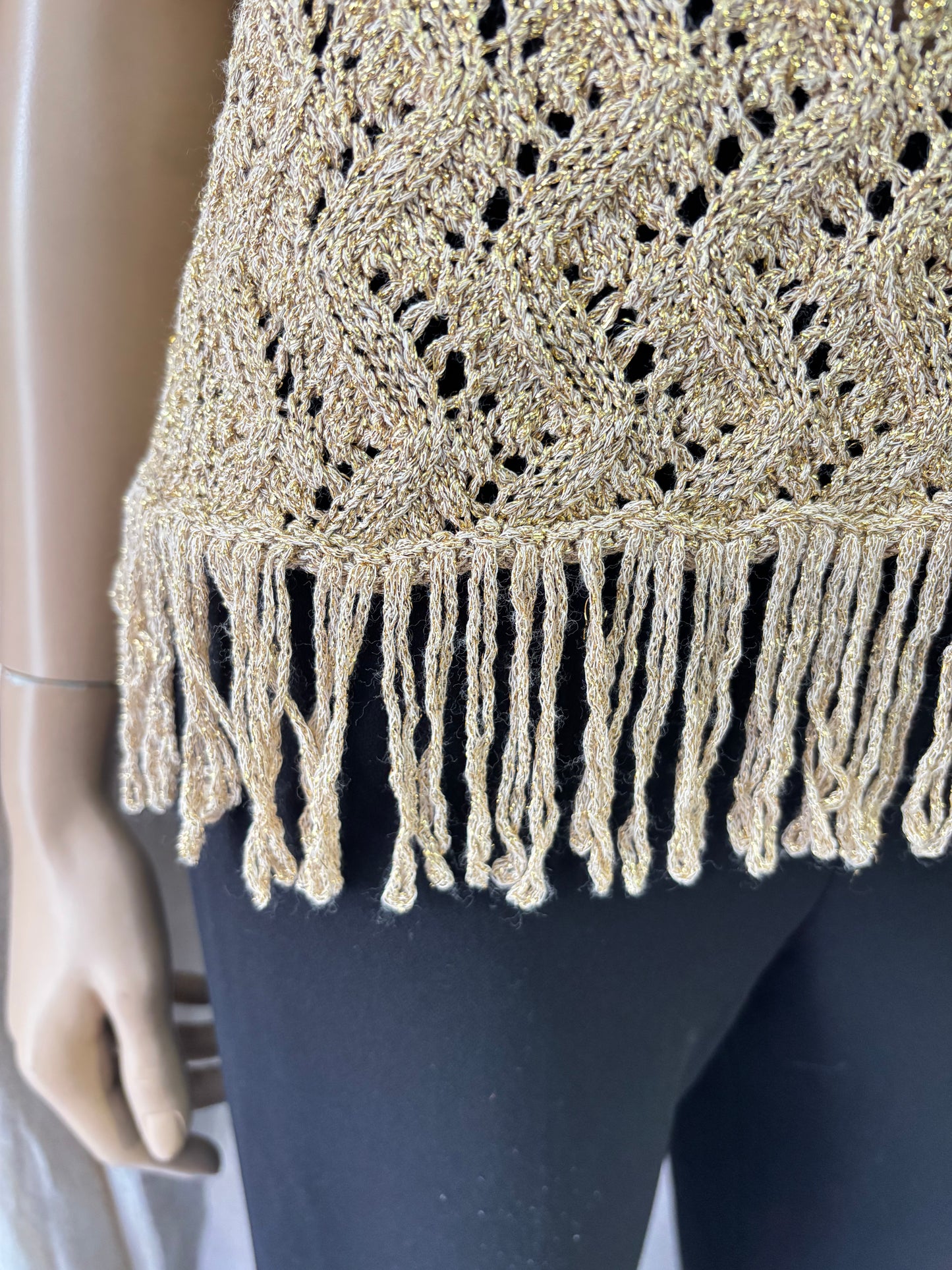 Zara - Haut maille ajourée à franges – Taille XL