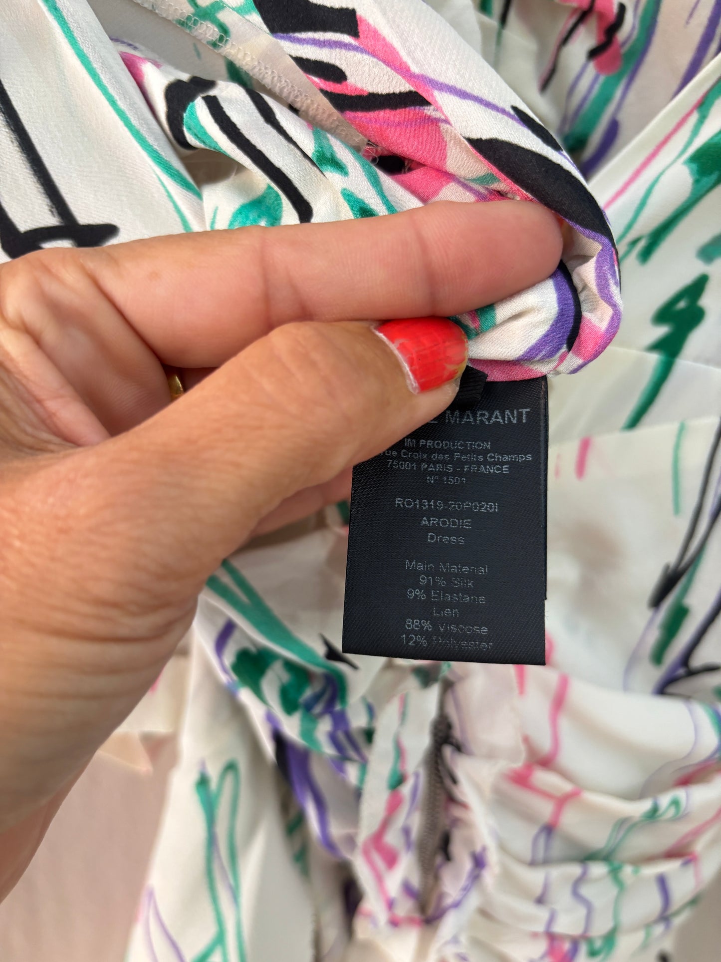 Isabel Marant – Robe Arodie en soie imprimée neuve avec étiquette – T36
