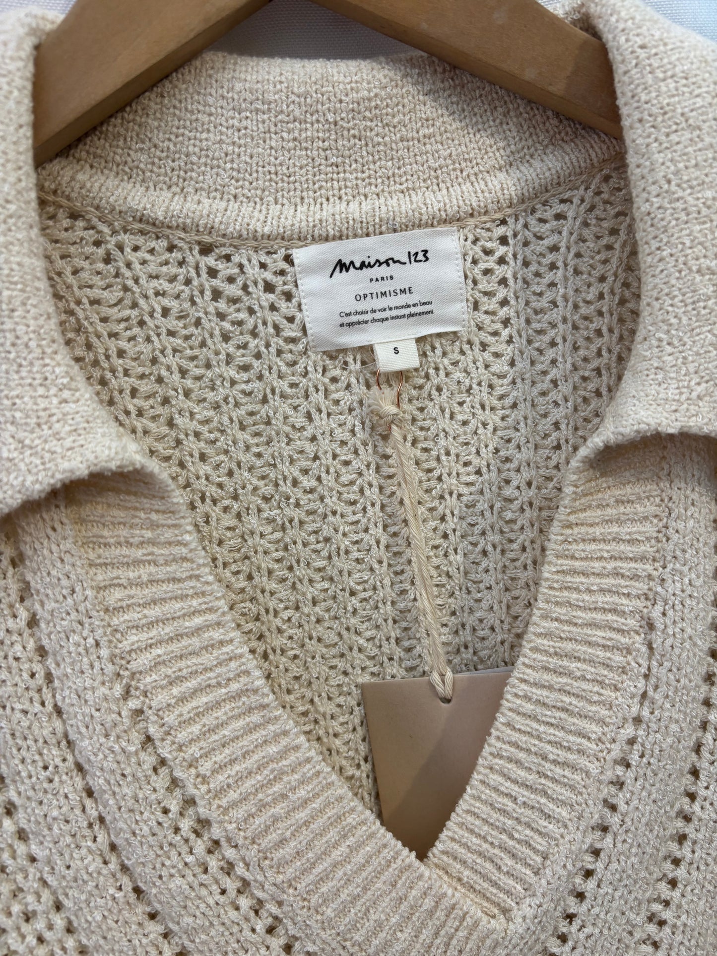 Maison 123 - 🤍 Pull col V torsadé – Taille S