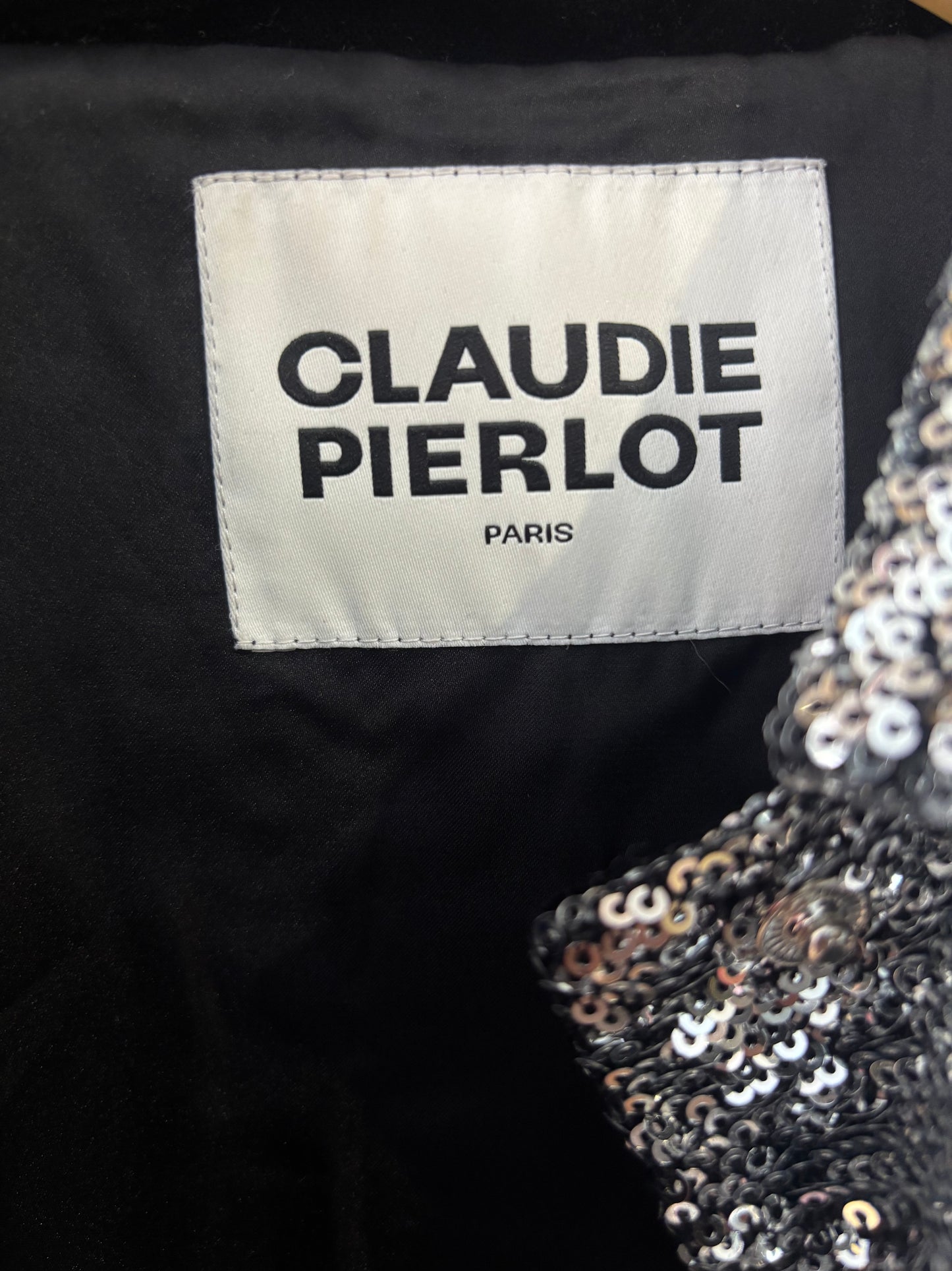 Claudie Pierlot Paris - Veste sequins argent – veste brillante soirée - Taille 38