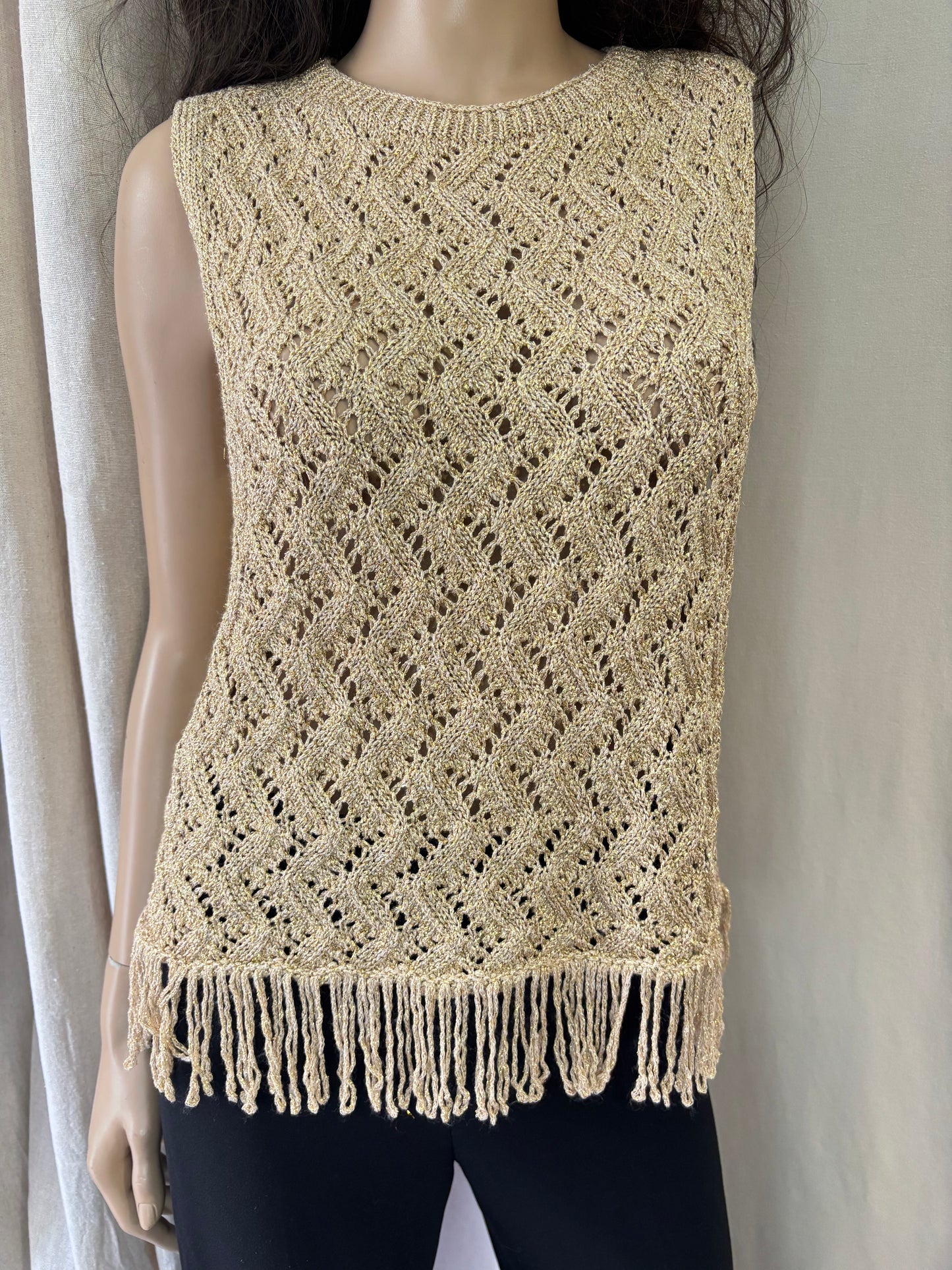 Zara - Haut maille ajourée à franges – Taille XL
