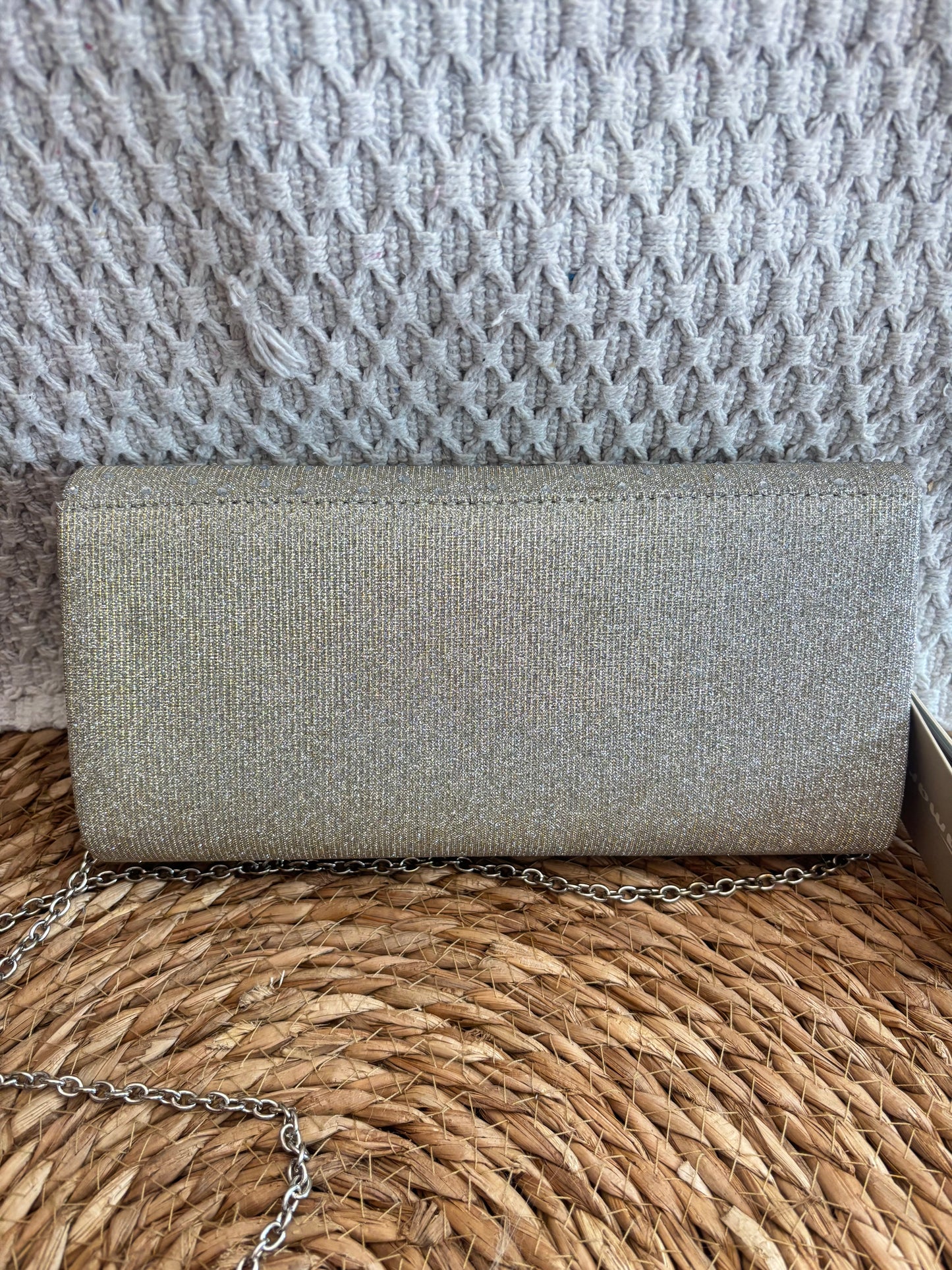 Pochette argentée à strass Tamaris neuve avec étiquette