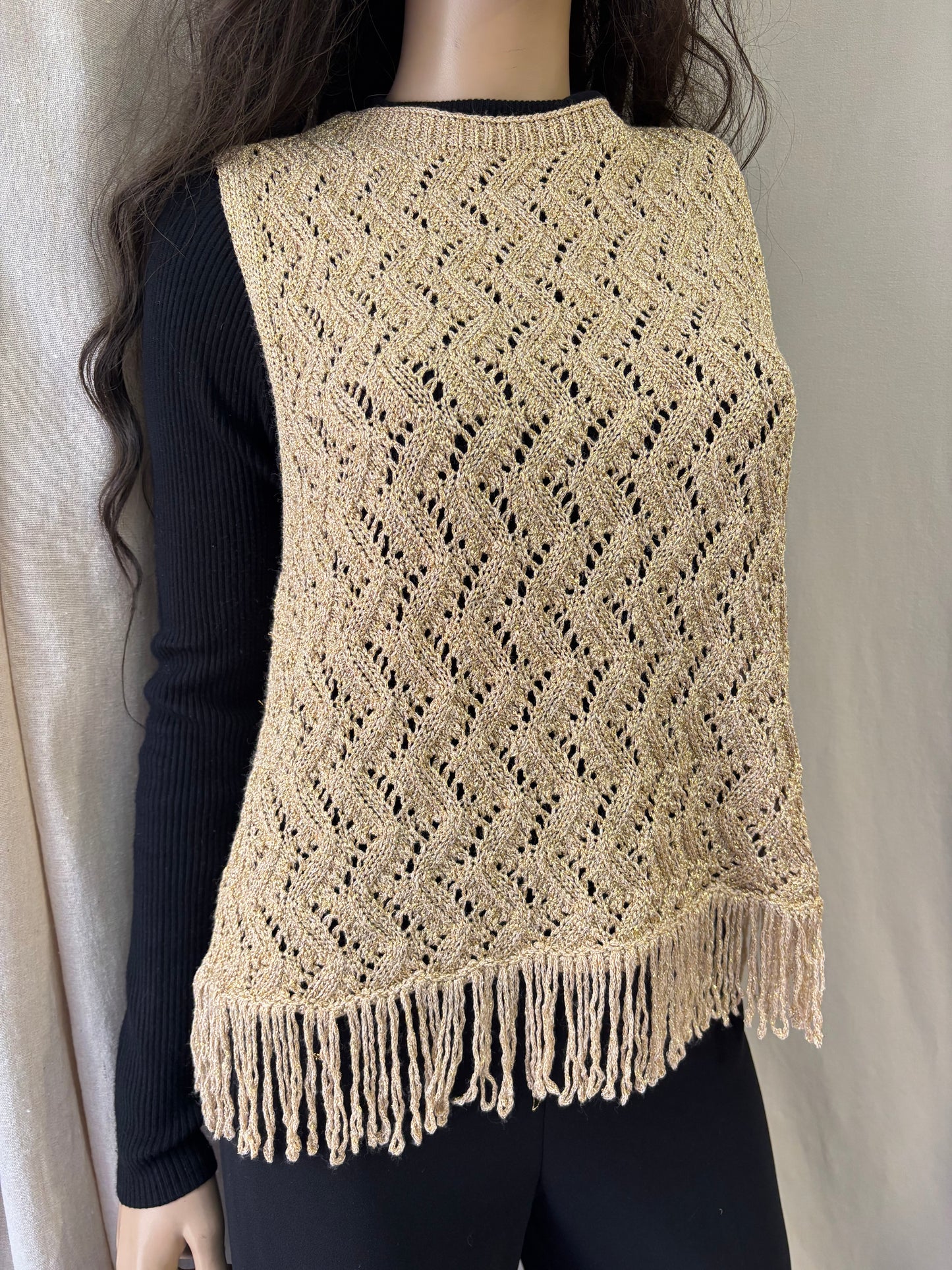 Zara - Haut maille ajourée à franges – Taille XL