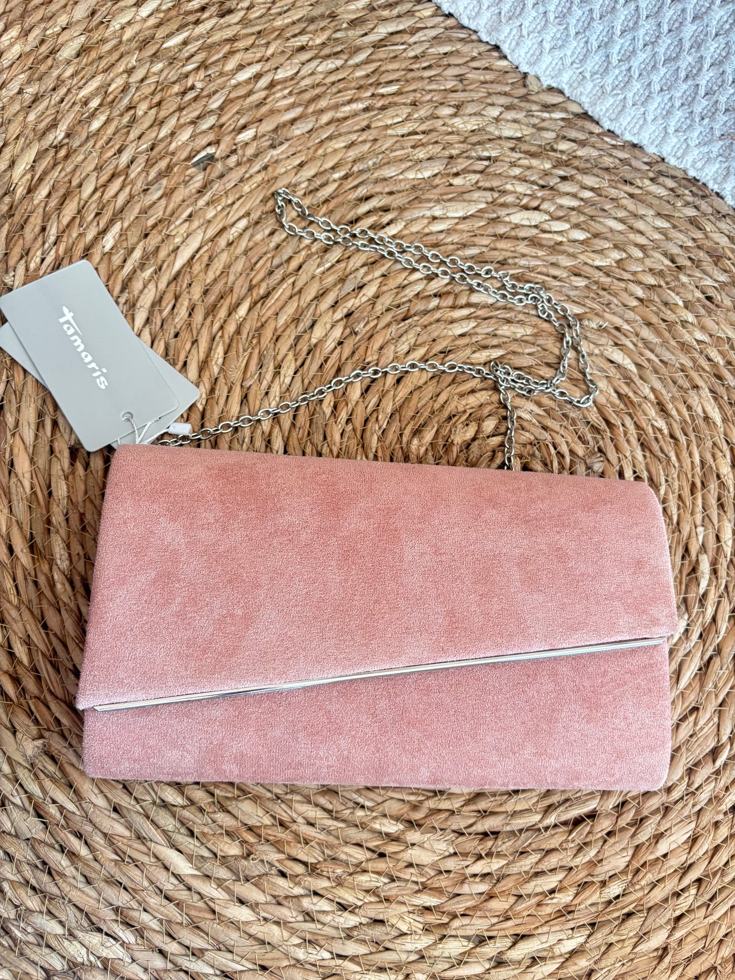 Pochette Tamaris rose poudré effet suédine neuve avec étiquette