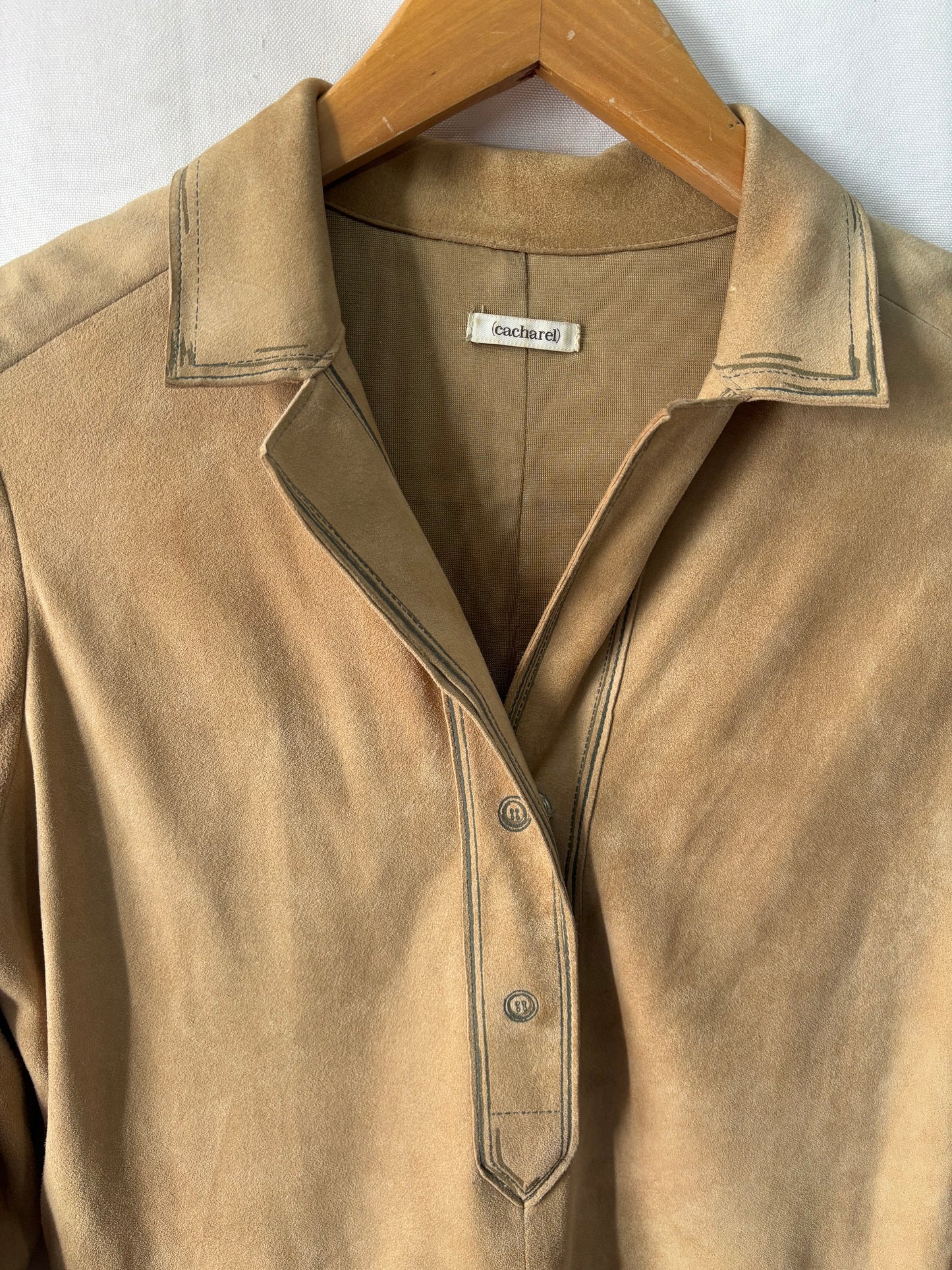 Cacharel - Robe en cuir de chèvre – Beige sable - Élégance intemporelle - Taille 38