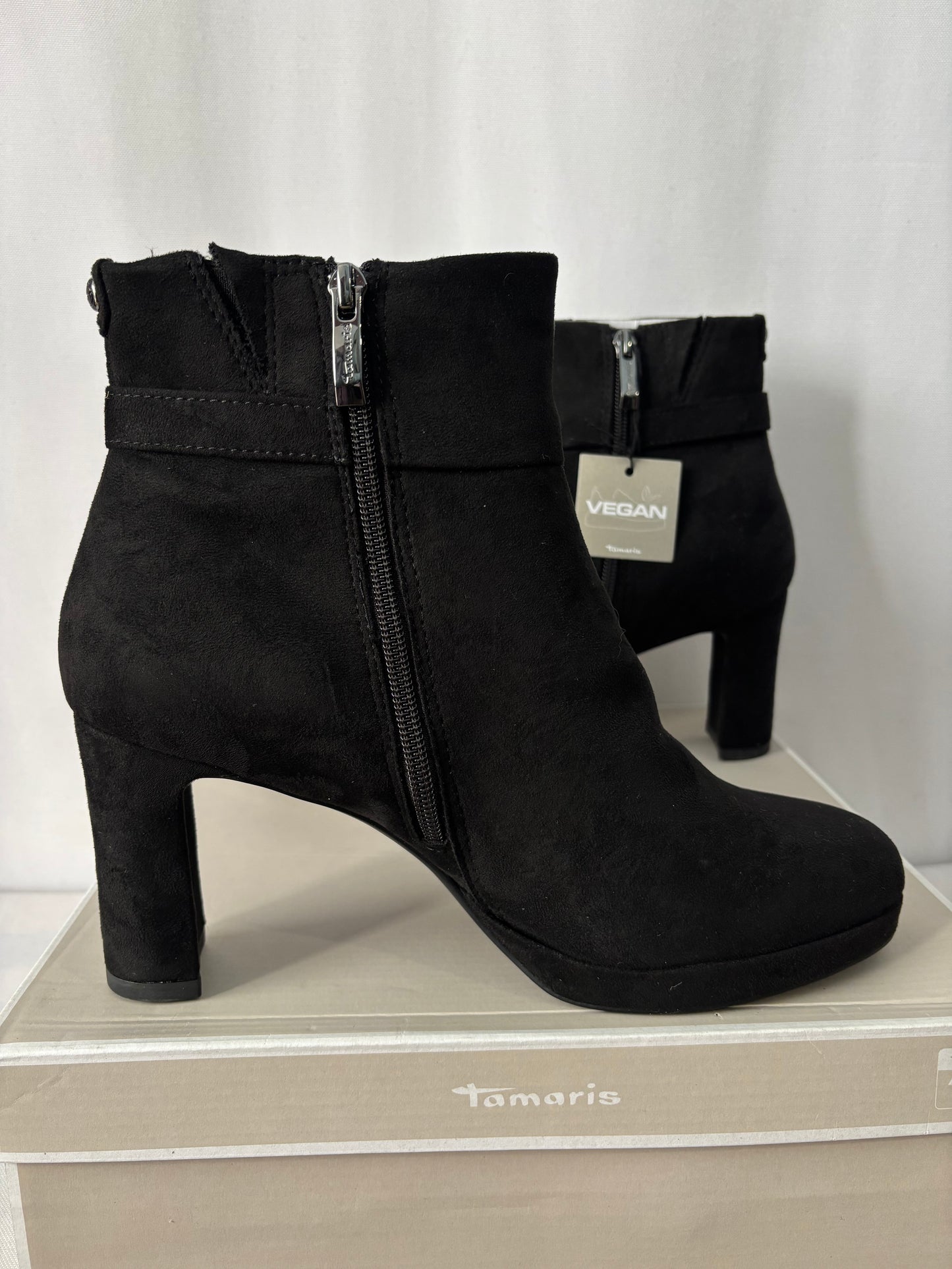 Tamaris - Bottines noires vegan – Neuves avec boîte - Taille 41