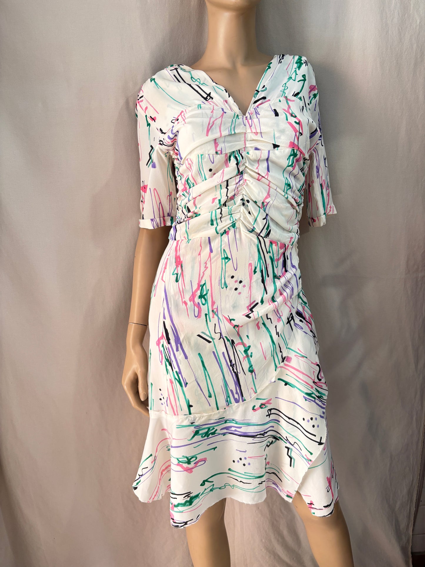Isabel Marant – Robe Arodie en soie imprimée neuve avec étiquette – T36