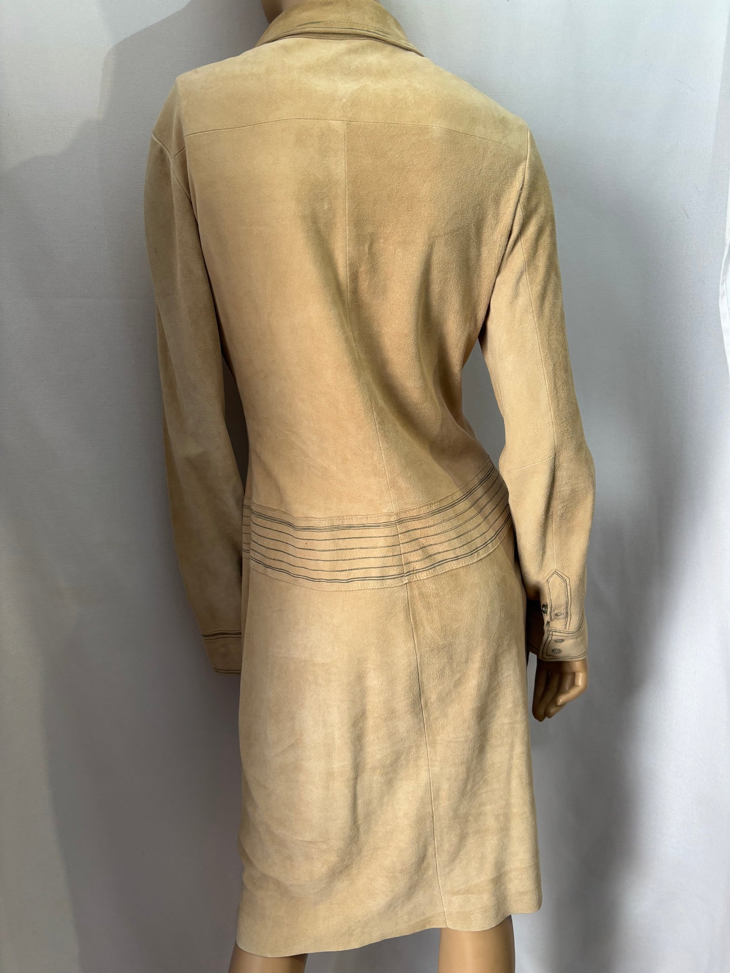 Cacharel - Robe en cuir de chèvre – Beige sable - Élégance intemporelle - Taille 38
