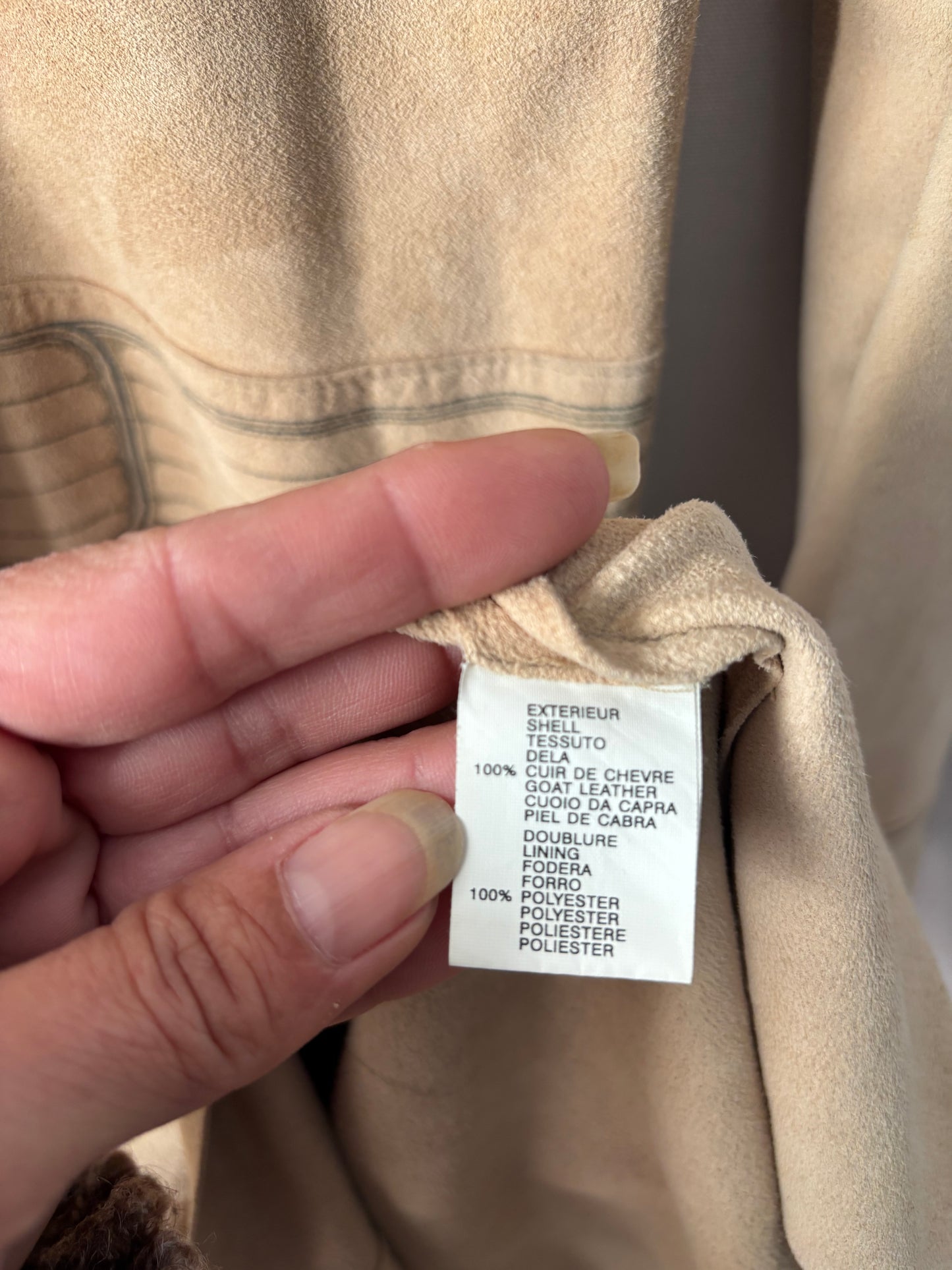 Cacharel - Robe en cuir de chèvre – Beige sable - Élégance intemporelle - Taille 38