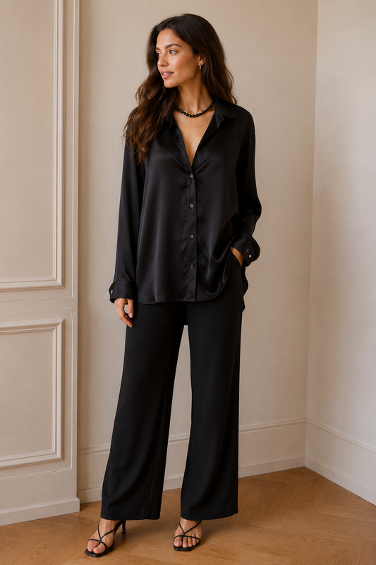 Zara - Chemise satinée  – Taille XL – Coupe fluide élégante