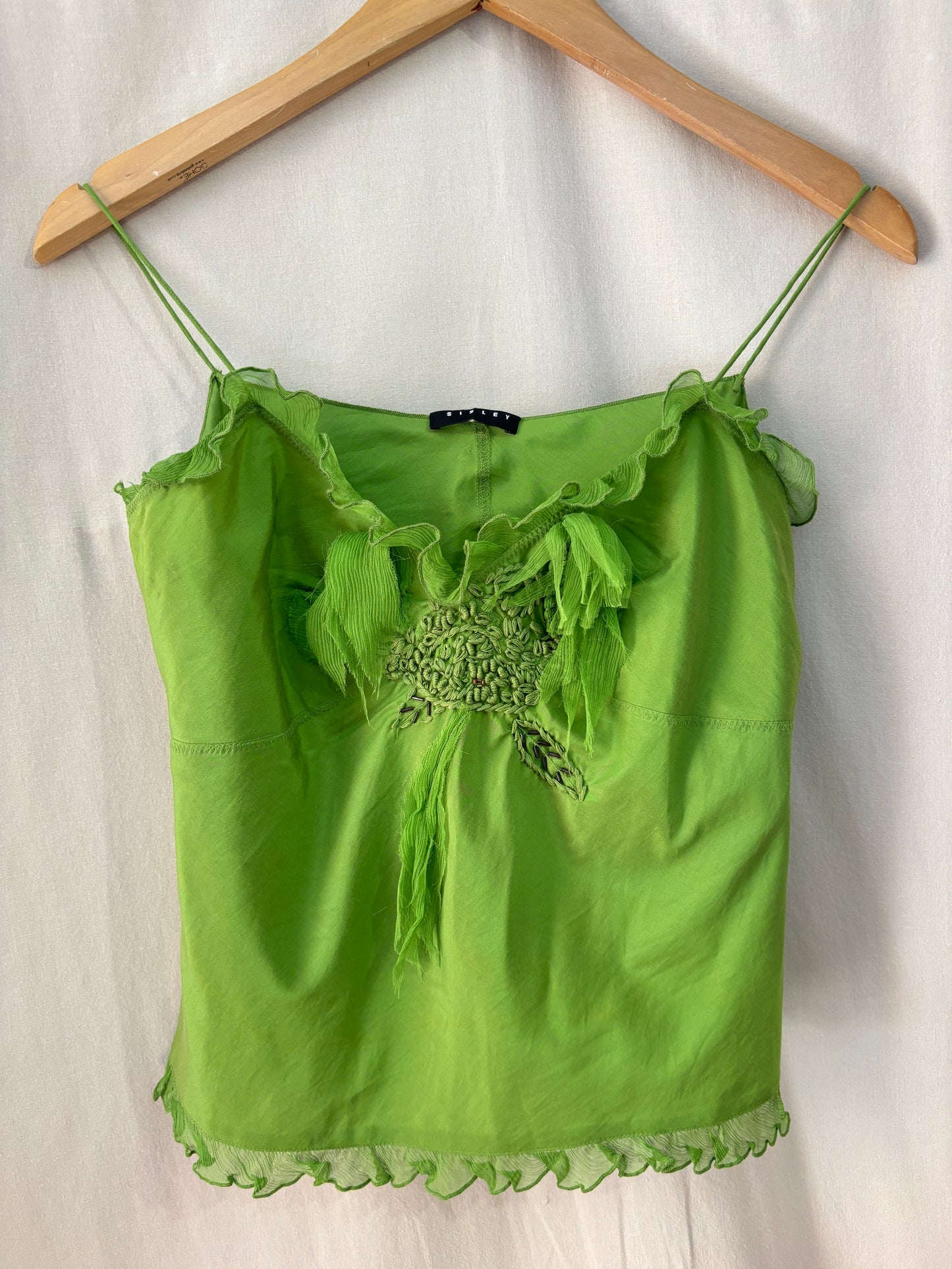 Sisley Seidentop Limettengrün - Größe XS