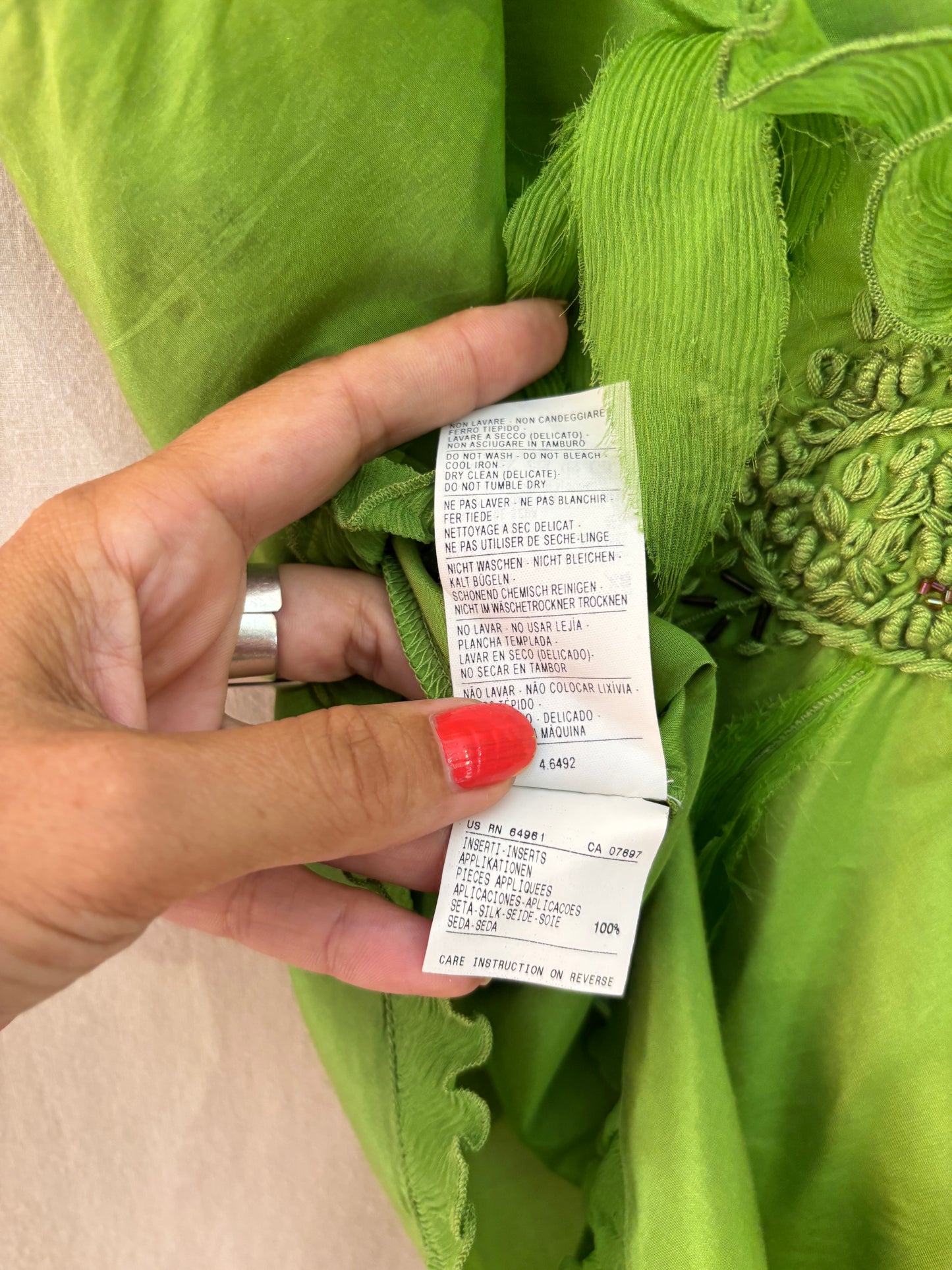 Sisley Seidentop Limettengrün - Größe XS