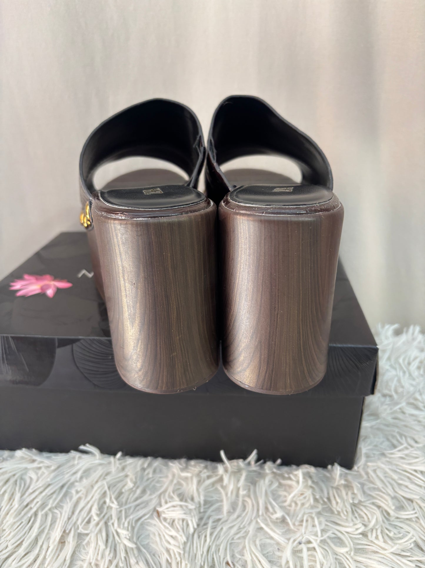 Zara mules compensées marron effet crocodile - Taille 39