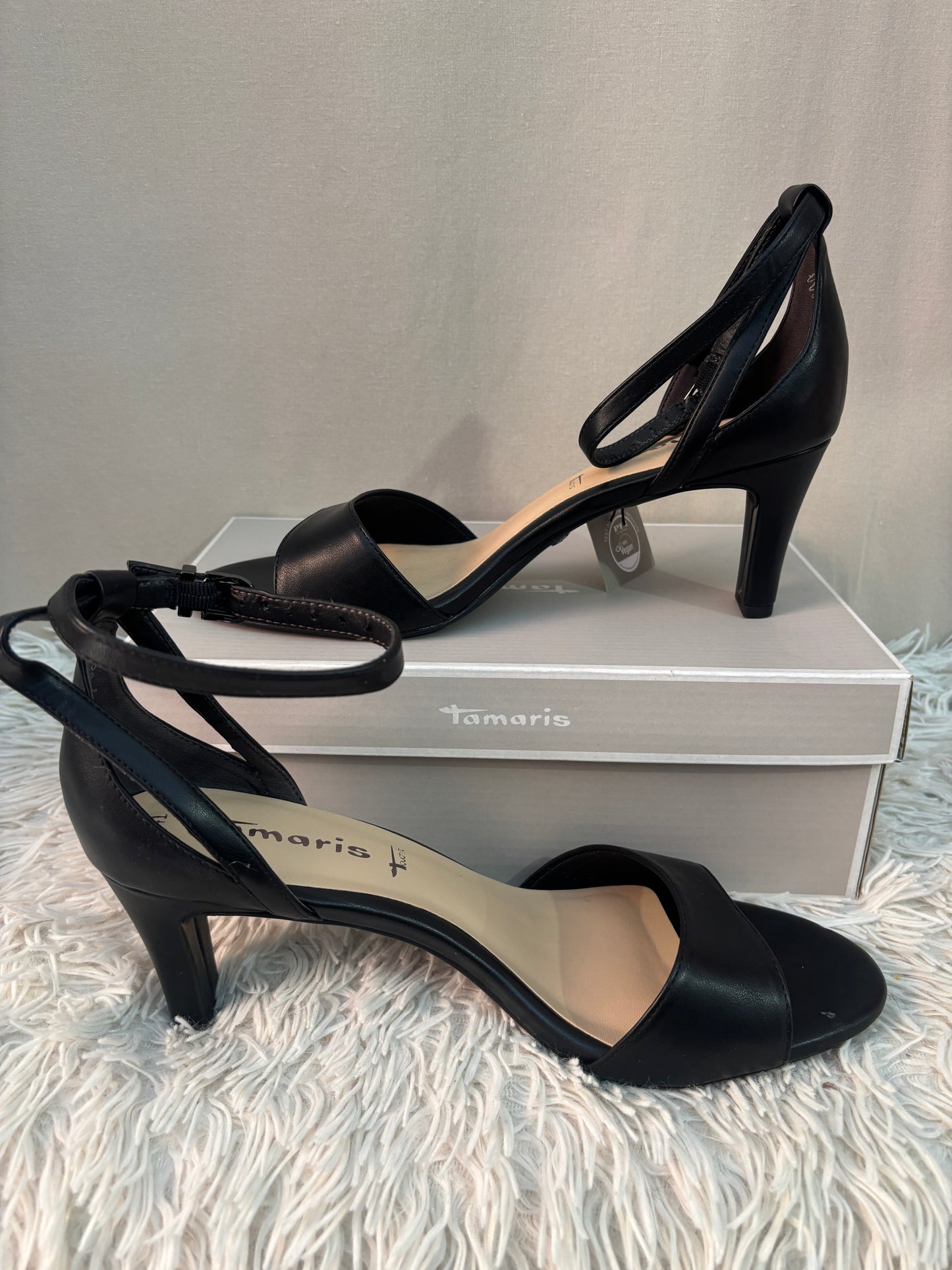 Tamaris sandales à talons vegan noir - Neuves avec boite - Taille 41