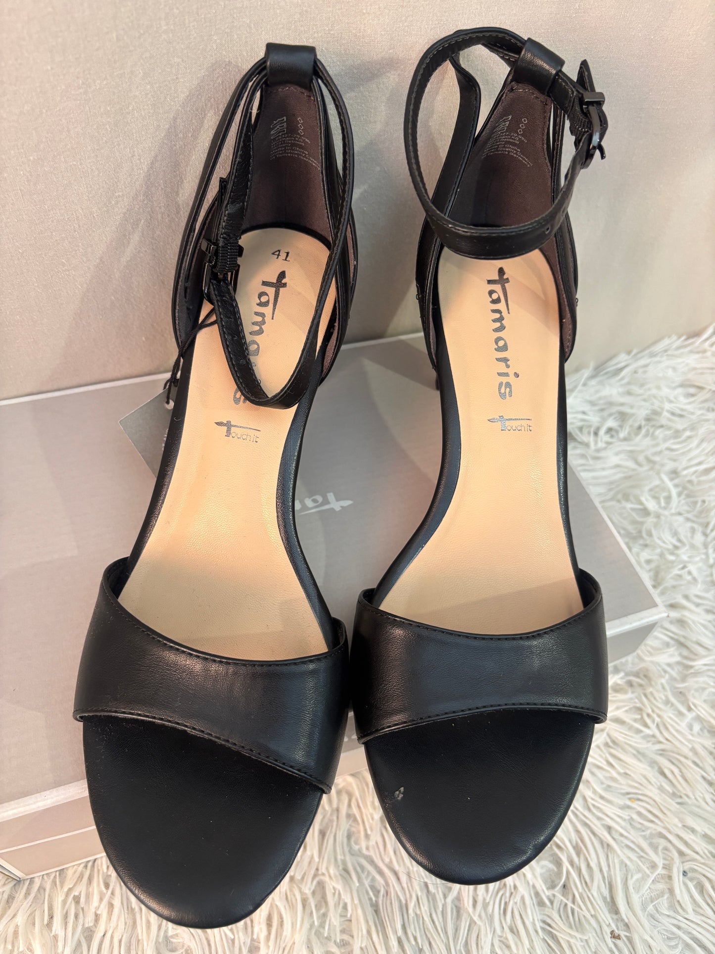 Tamaris sandales à talons vegan noir - Neuves avec boite - Taille 41