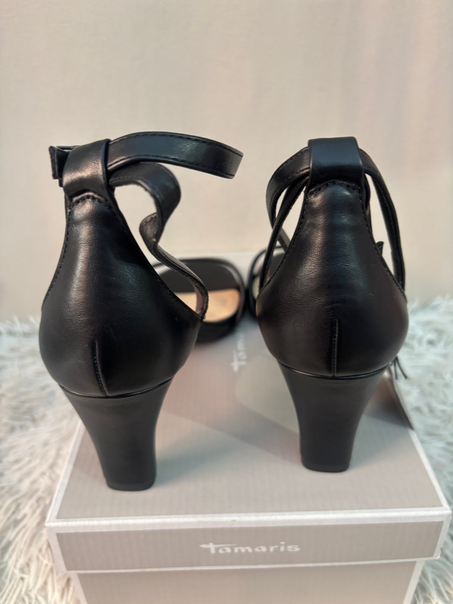 Tamaris sandales à talons vegan noir - Neuves avec boite - Taille 41