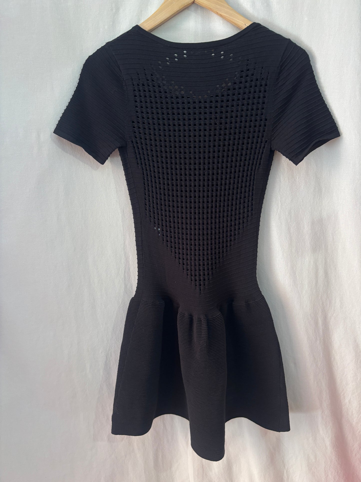 Maje robe en maille ajourée noire - Taille 1