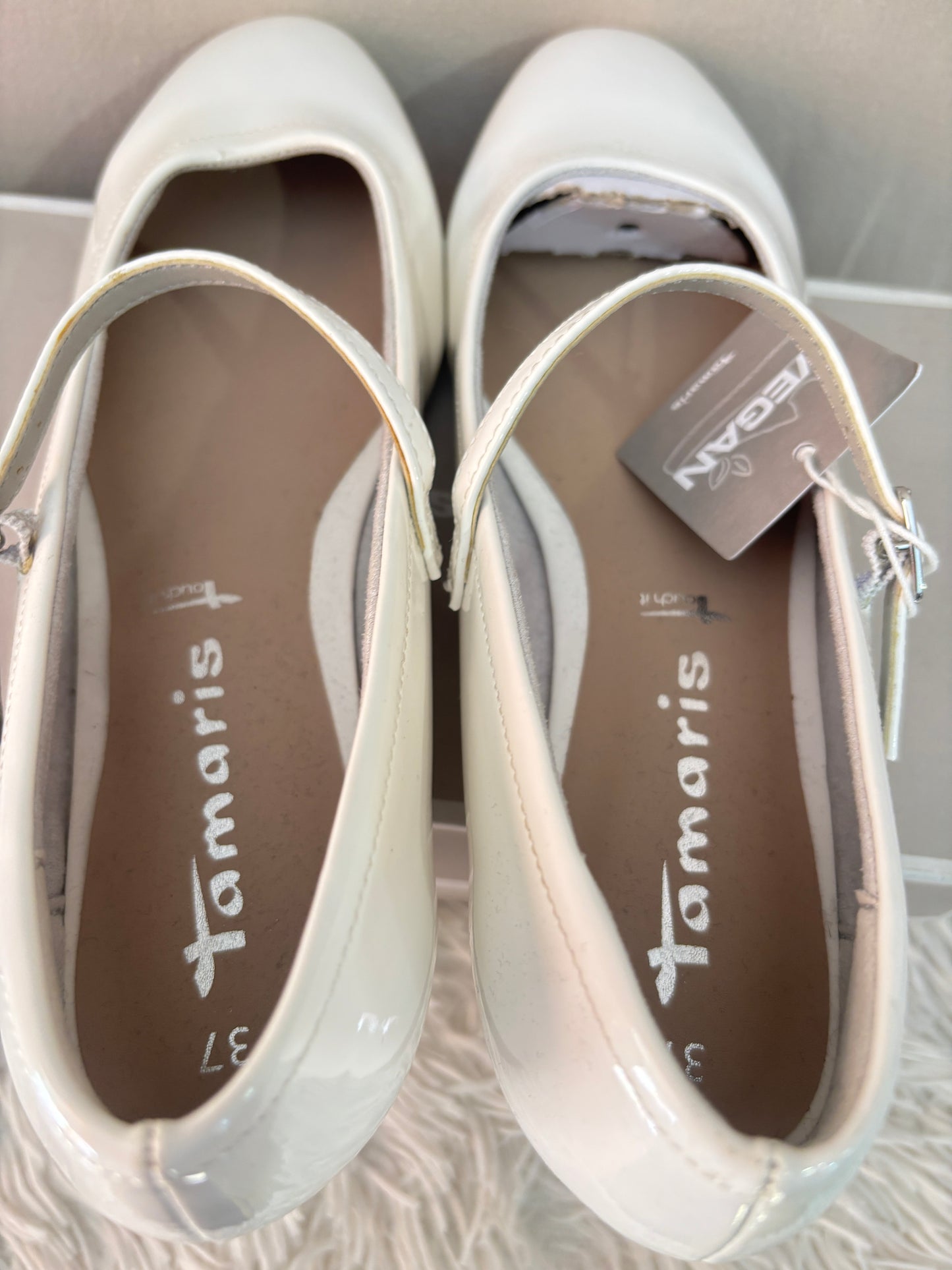 Ballerines Tamaris Blanches Vernies à Bride - Neuves avec boîte - Taille 37