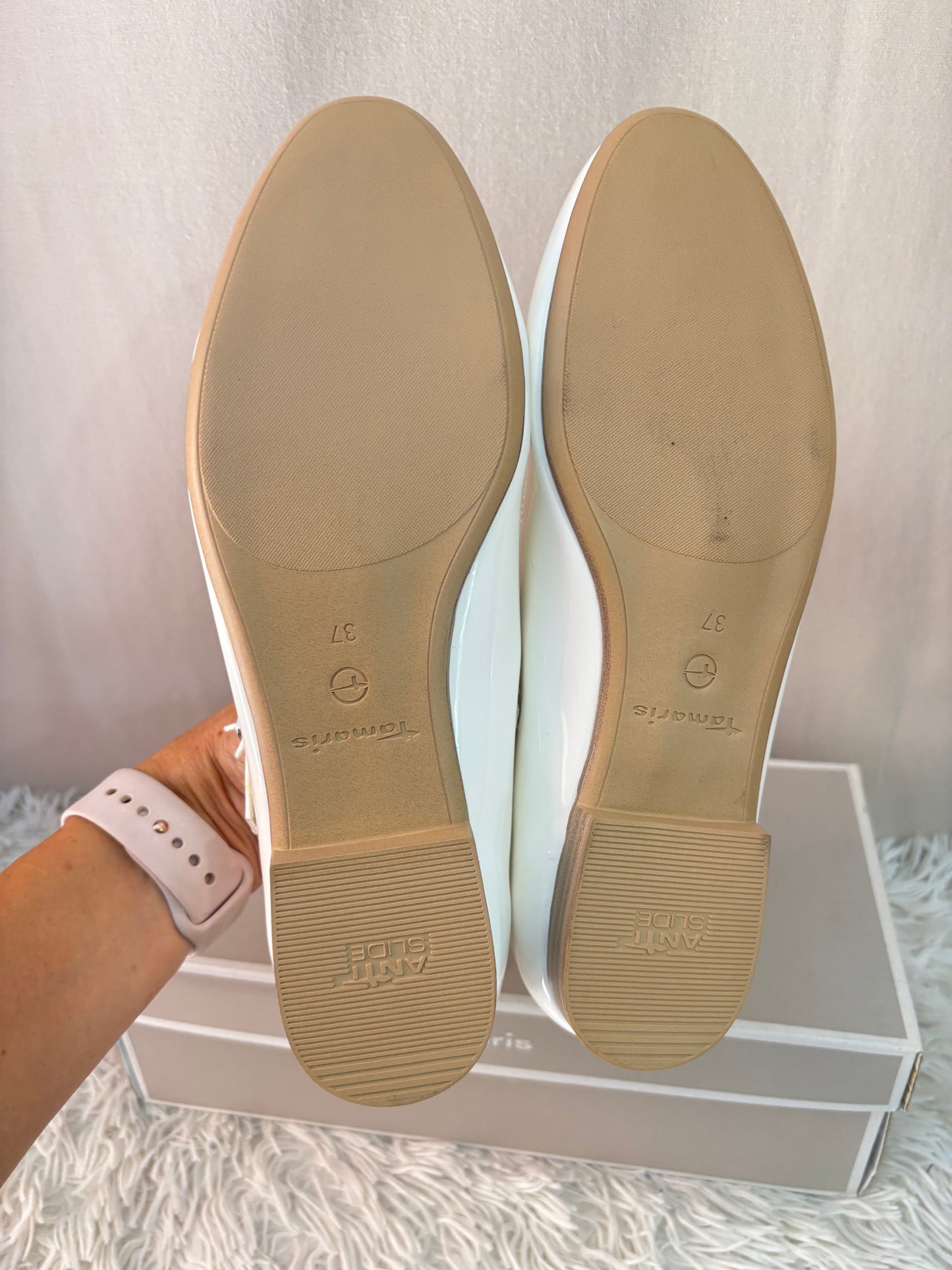 Ballerines Tamaris Blanches Vernies à Bride - Neuves avec boîte - Taille 37