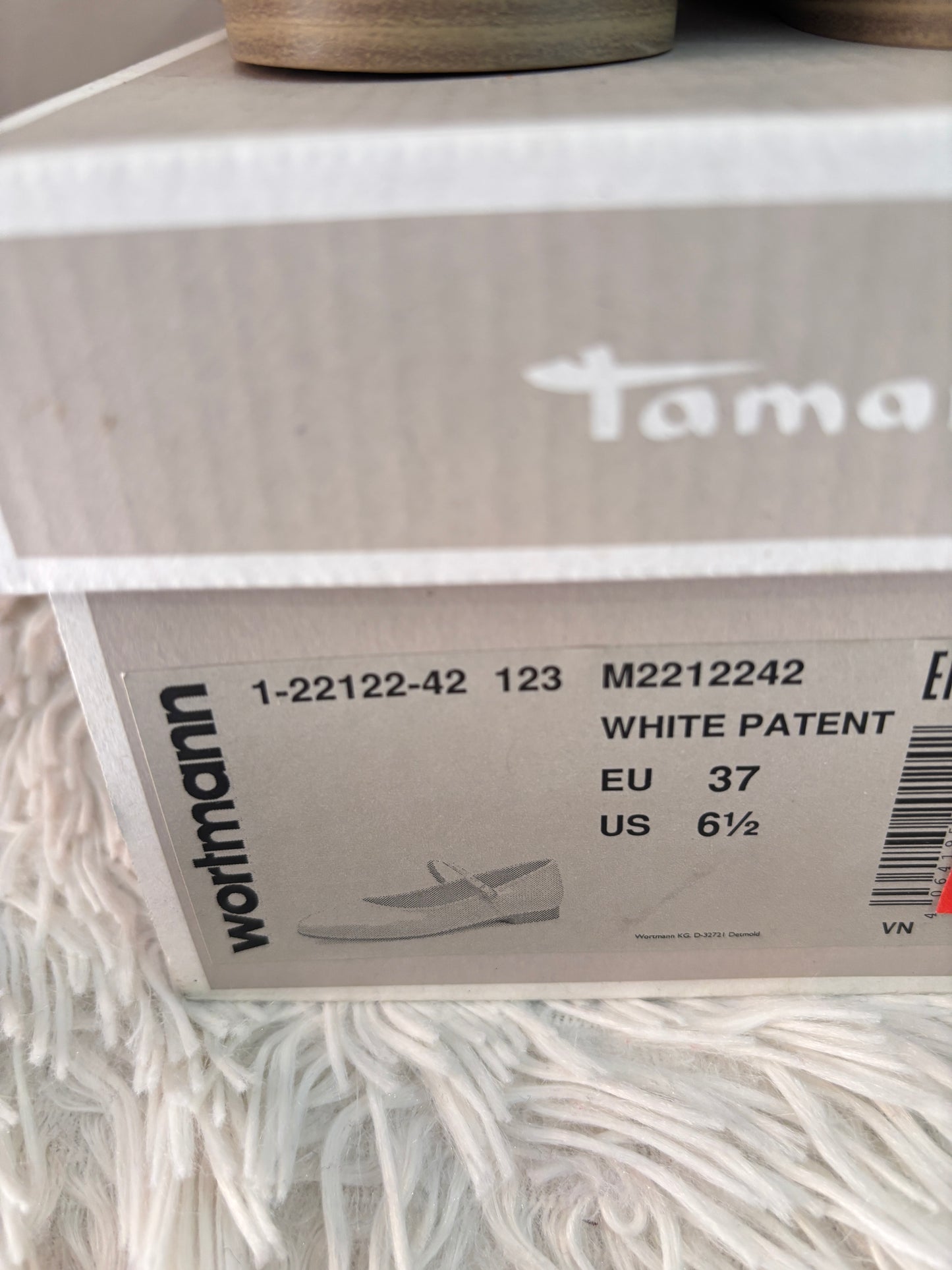 Ballerines Tamaris Blanches Vernies à Bride - Neuves avec boîte - Taille 37