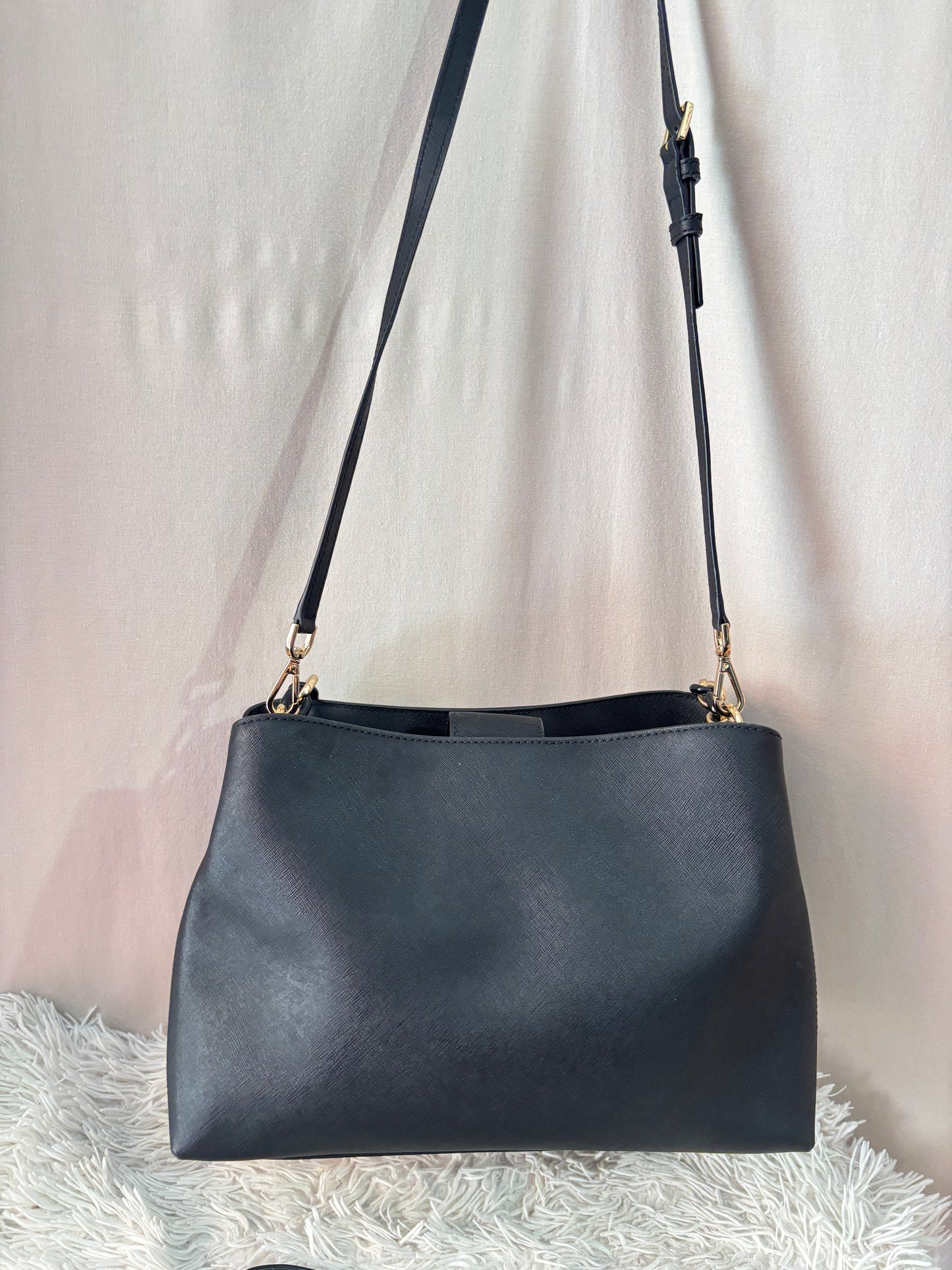 Sac Michael Kors Noir en Cuir Saffiano - Sac Porté Épaule & Bandouliére - Femme