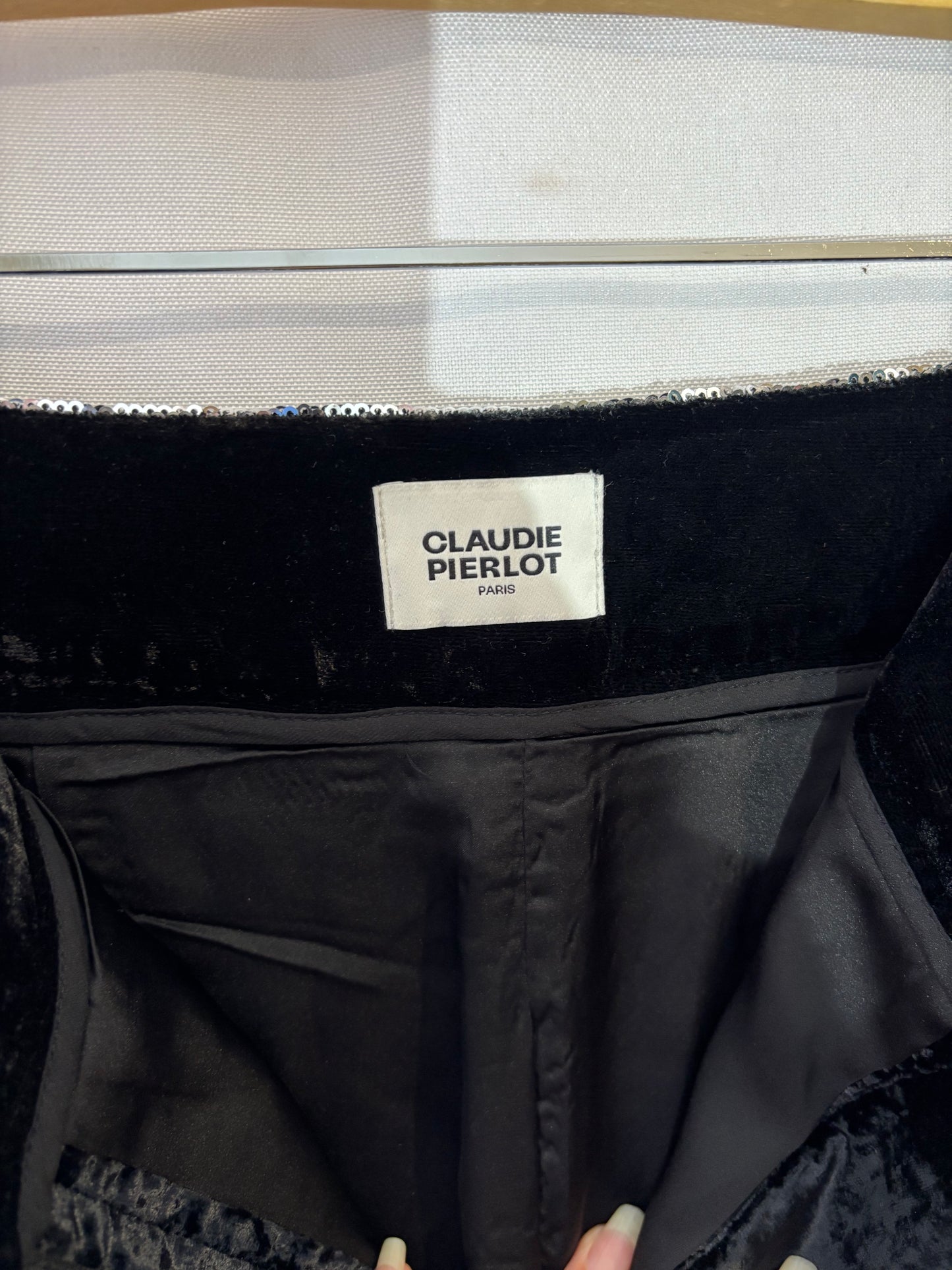 Claudie Pierlot - Short à sequins argentés -  Taille 38