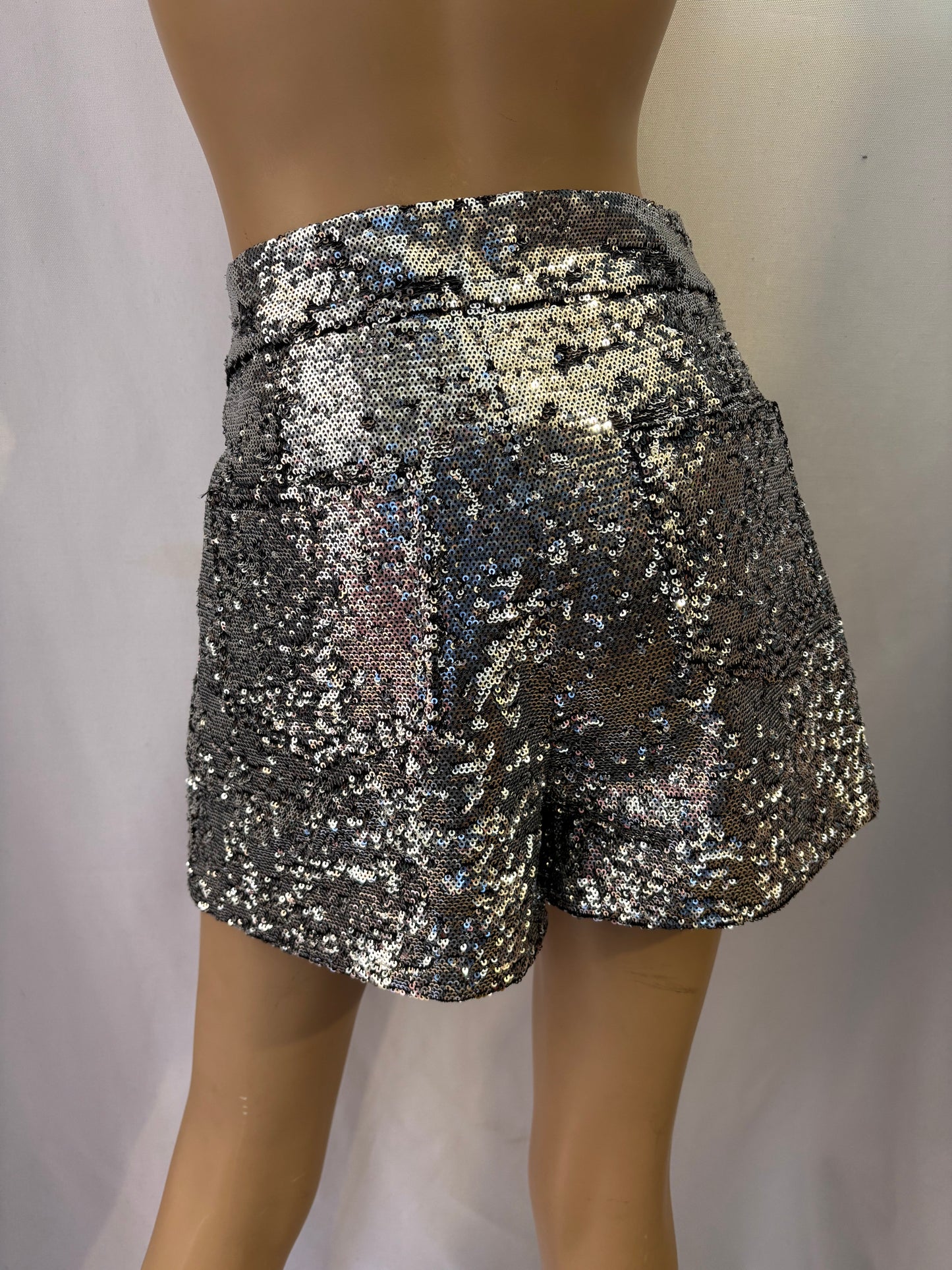 Claudie Pierlot - Short à sequins argentés -  Taille 38