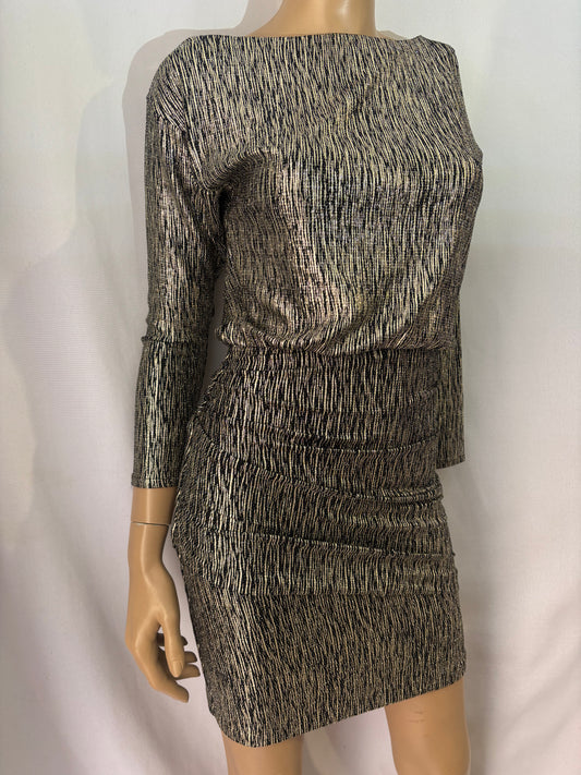Maje - robe noir et doré - Neuve avec étiquette - Taille 34
