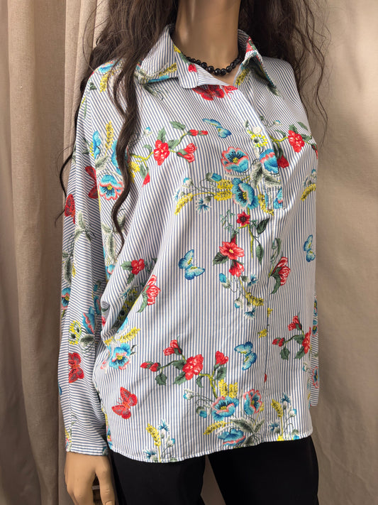 chemise fleurie femme elegante imperial taille S seconde main chic
